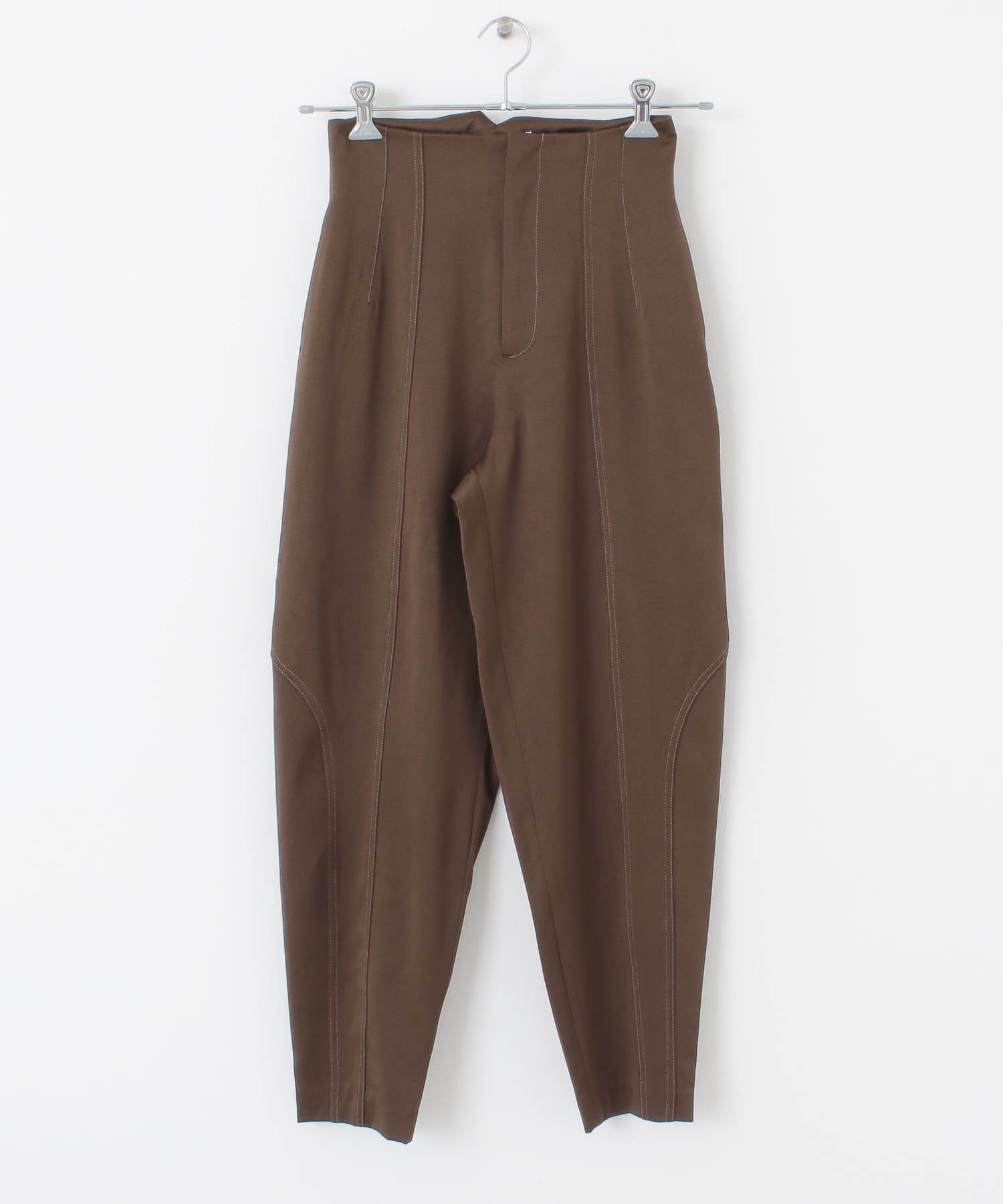 配色ステッチカーブパンツ BROWN one