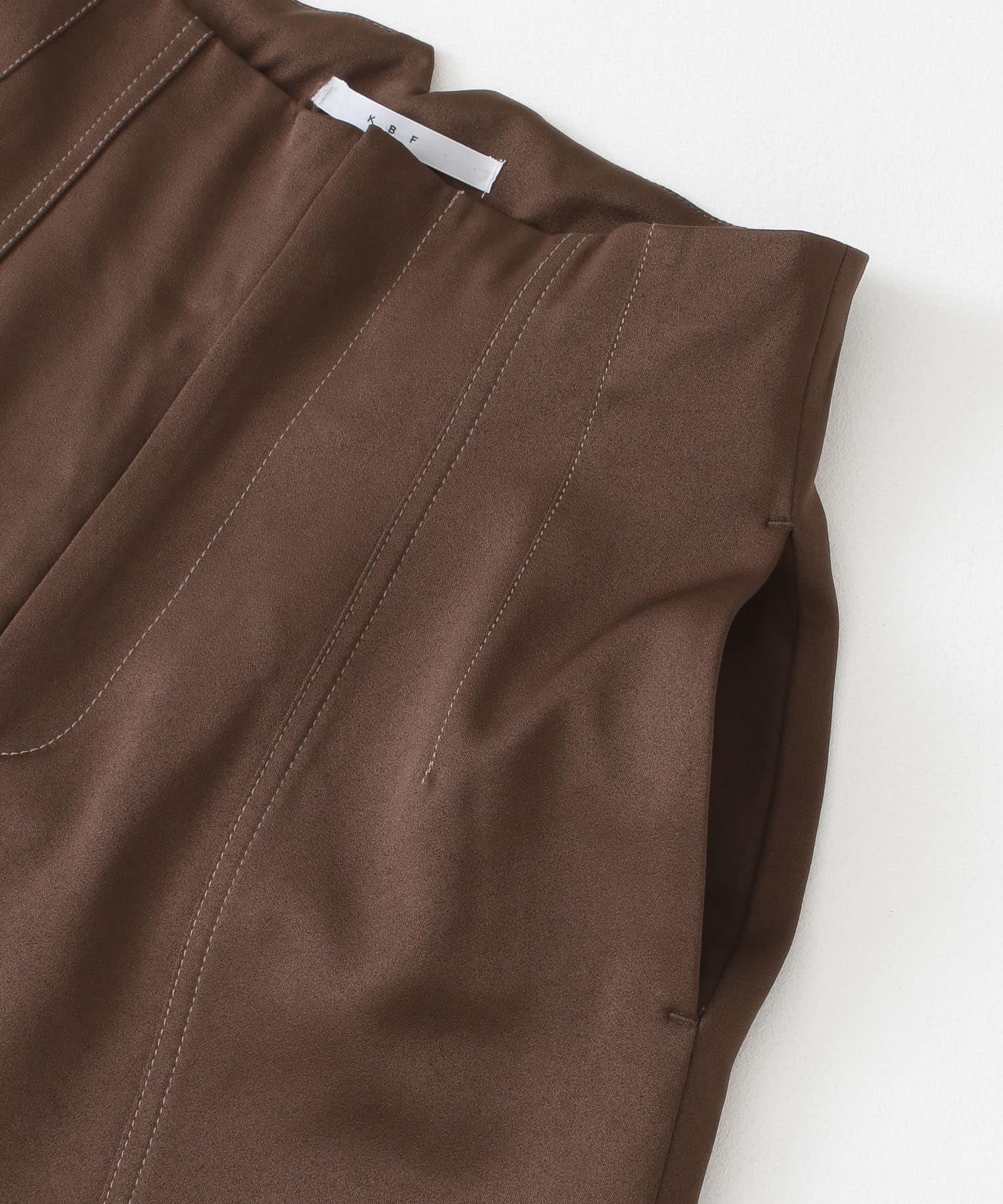配色ステッチカーブパンツ BROWN one