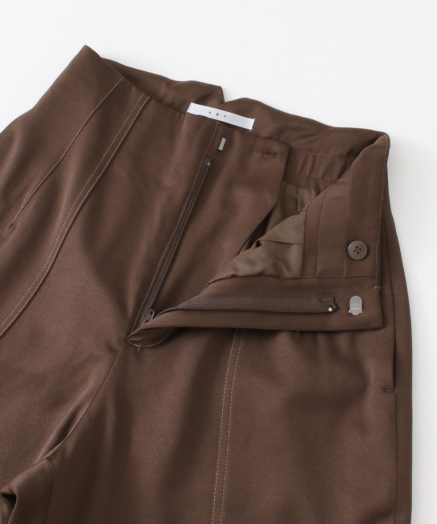 配色ステッチカーブパンツ BROWN one