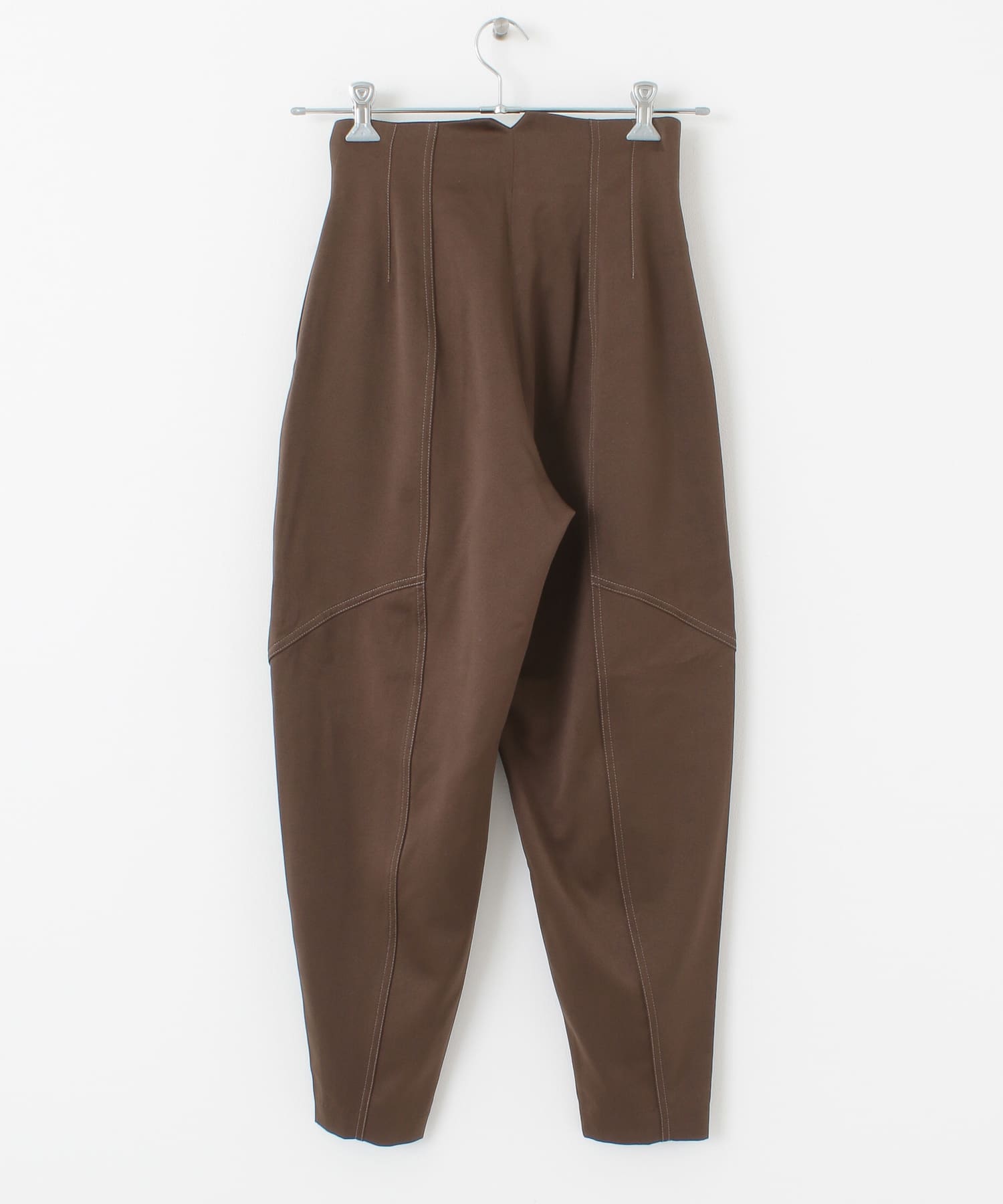 配色ステッチカーブパンツ BROWN one