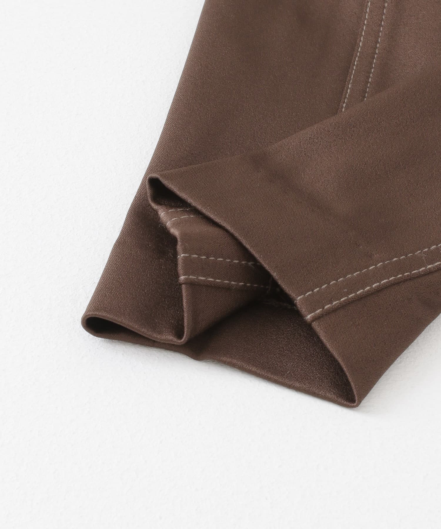 配色ステッチカーブパンツ BROWN one