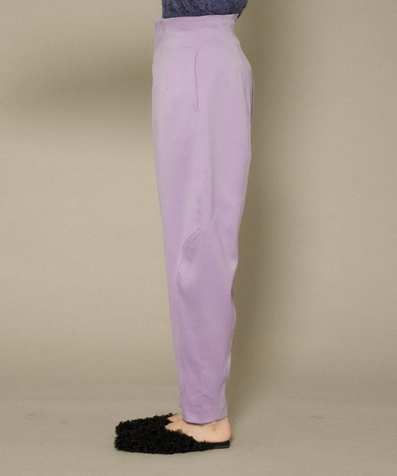 配色ステッチカーブパンツ PURPLE one