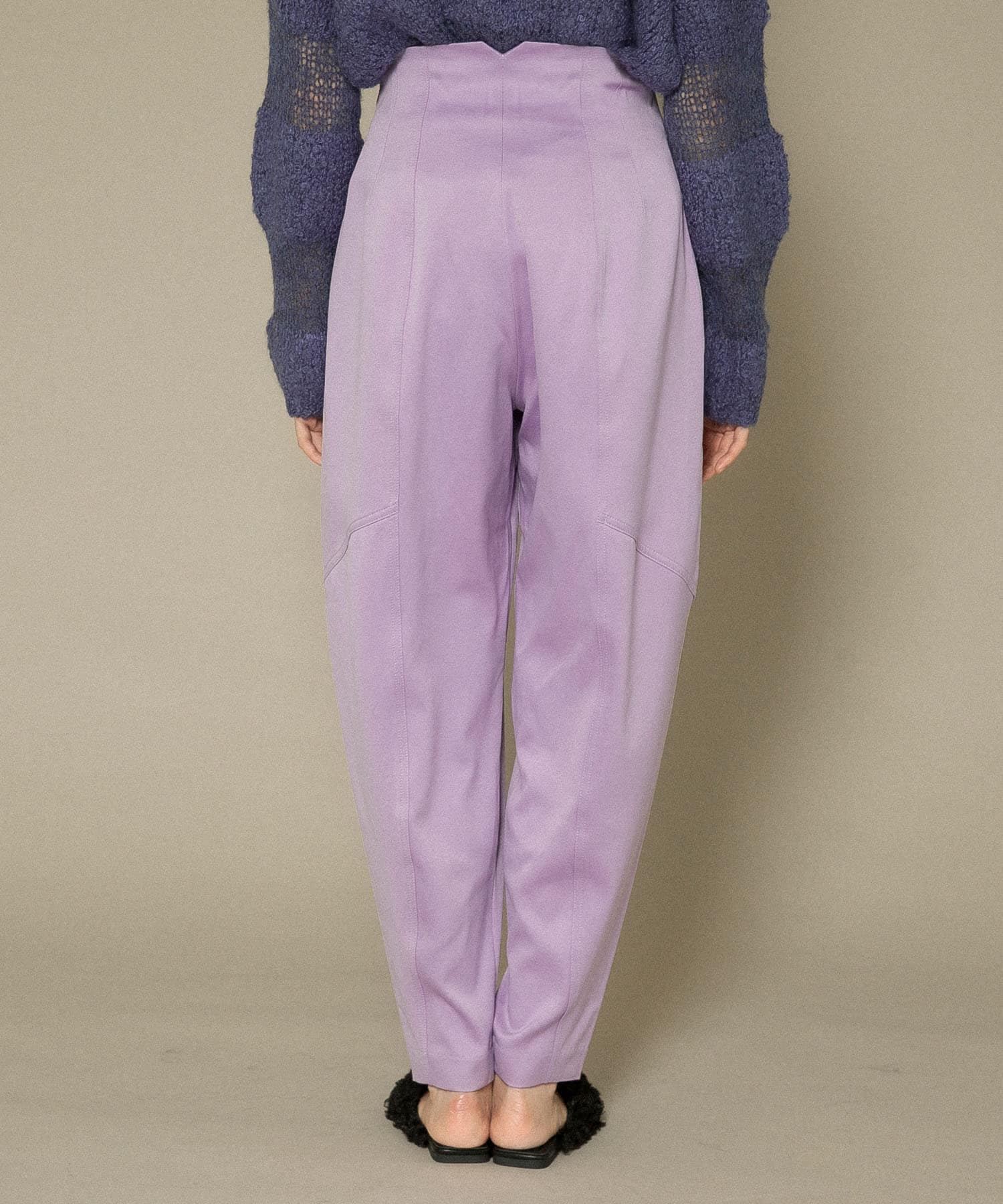 配色ステッチカーブパンツ PURPLE one