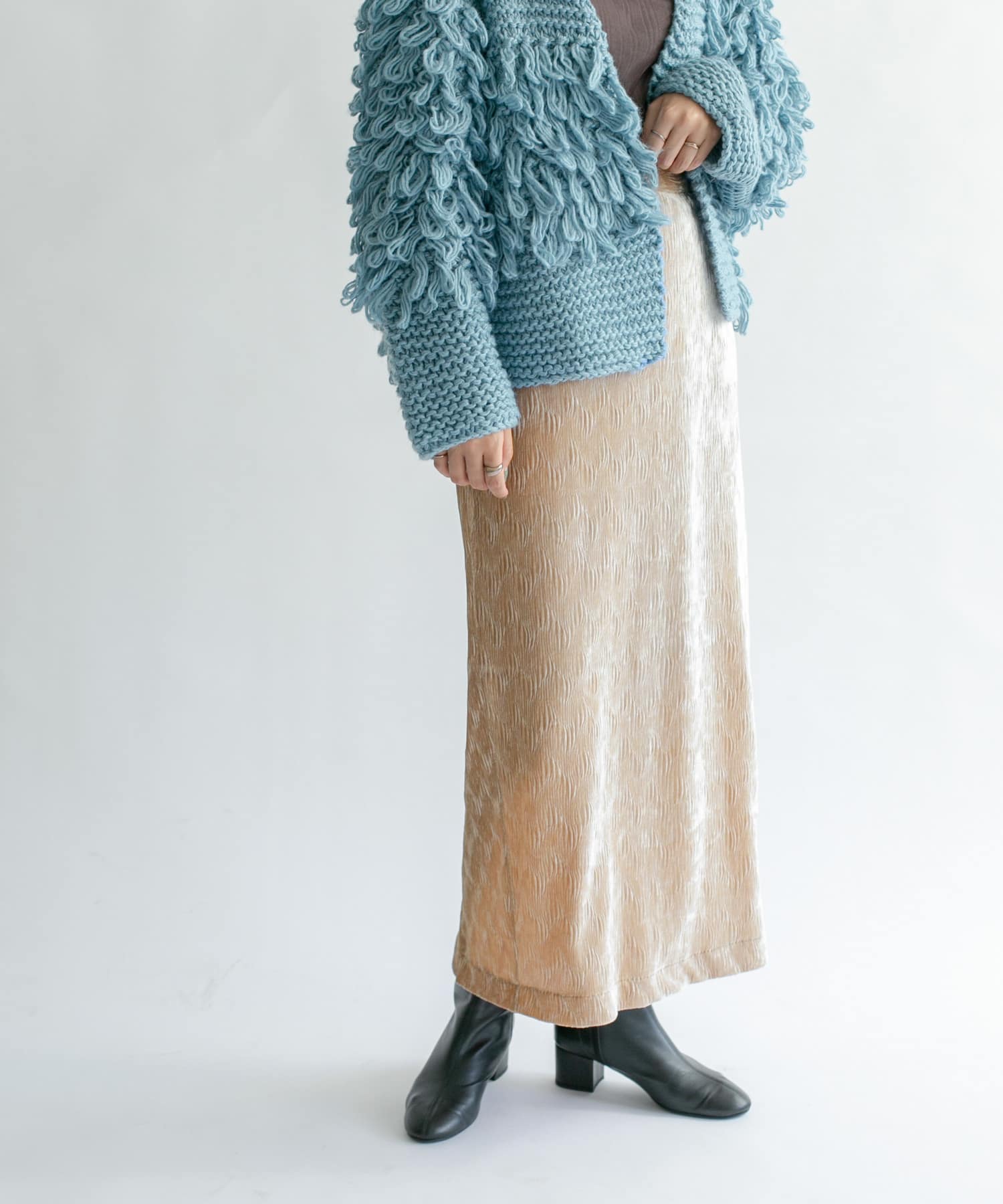 クリンクルベロアタイトスカート