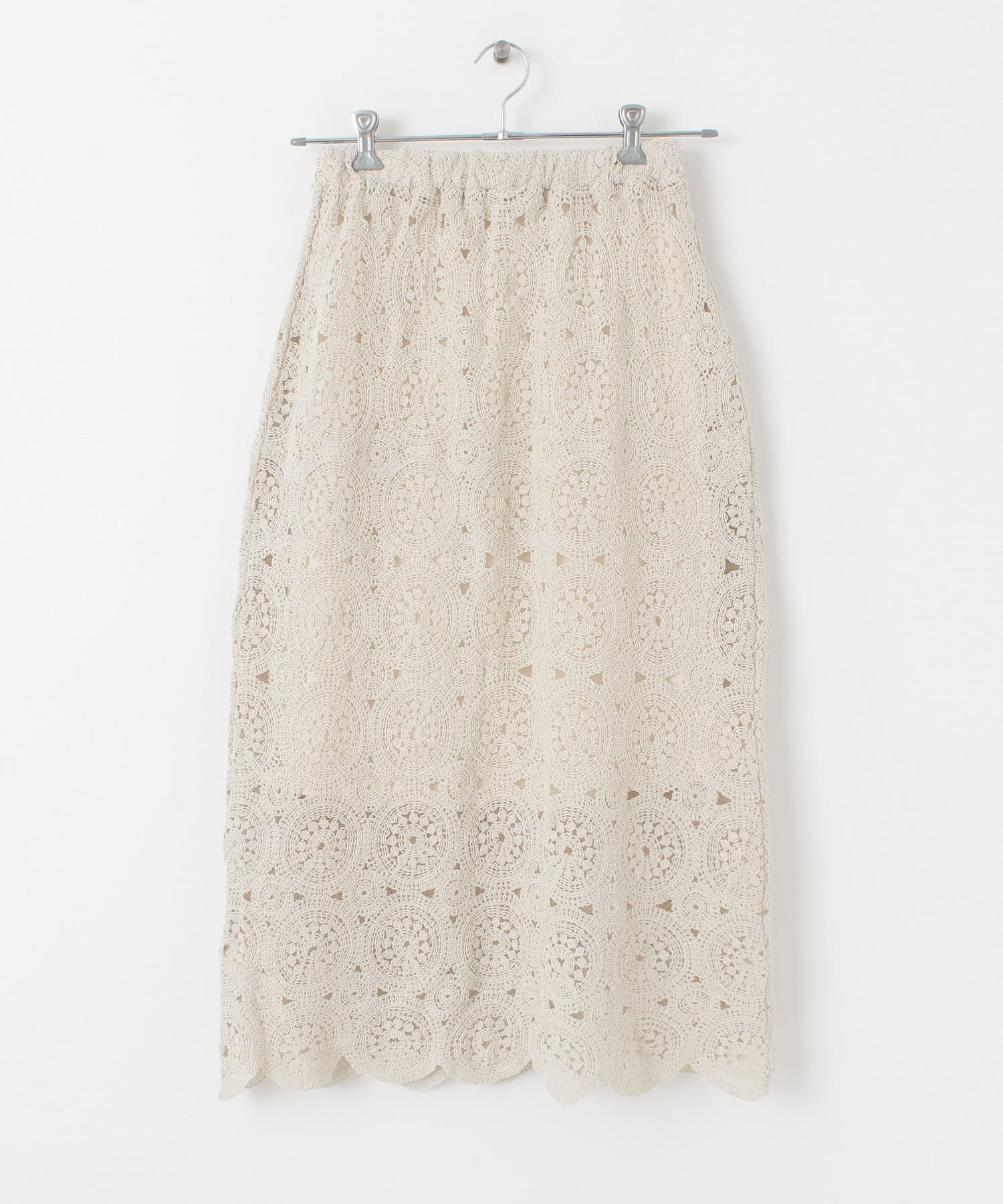 アイレットサークルレーススカート IVORY one