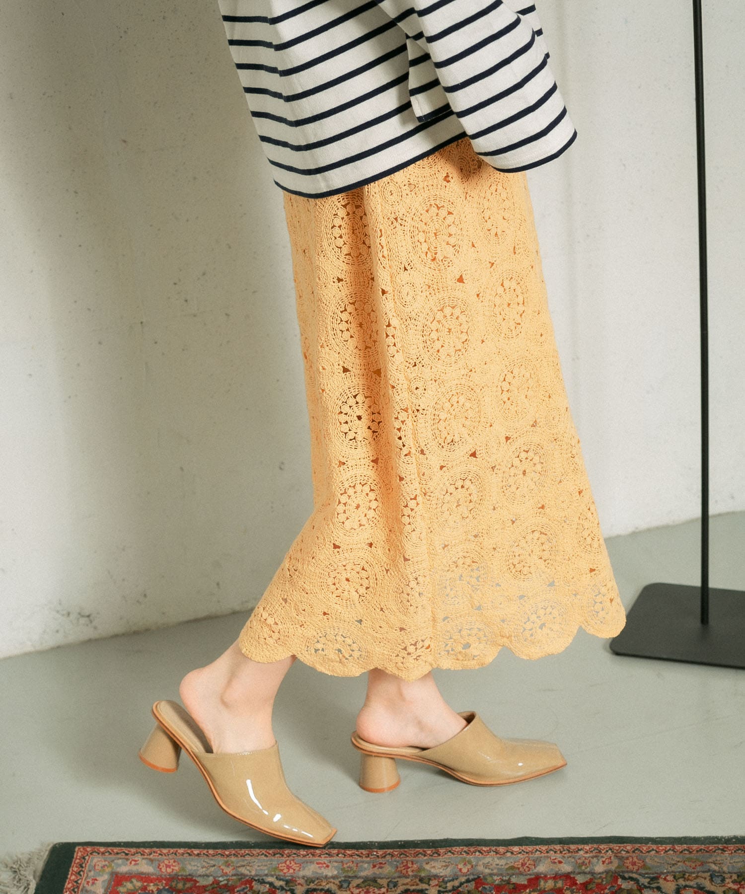 アイレットサークルレーススカート APRICOT one