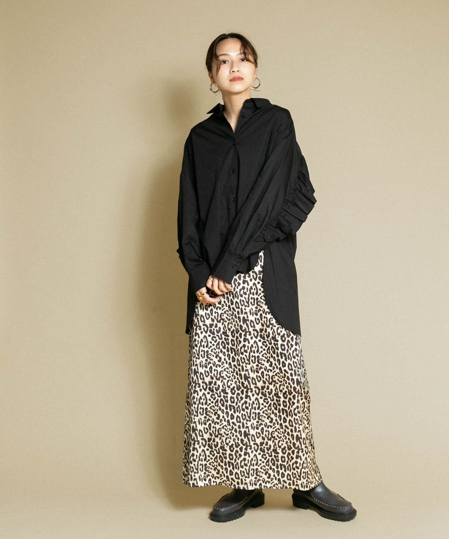 Aラインロングスカート LEOPARD one