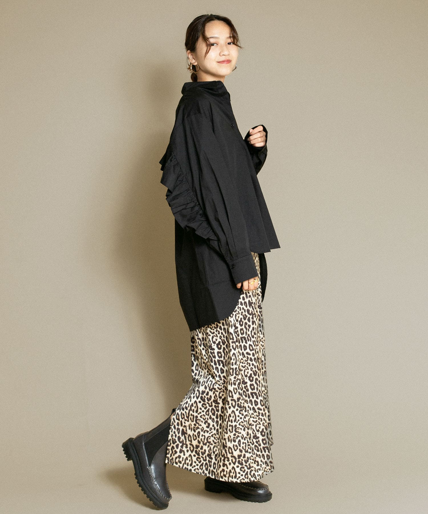 Aラインロングスカート LEOPARD one