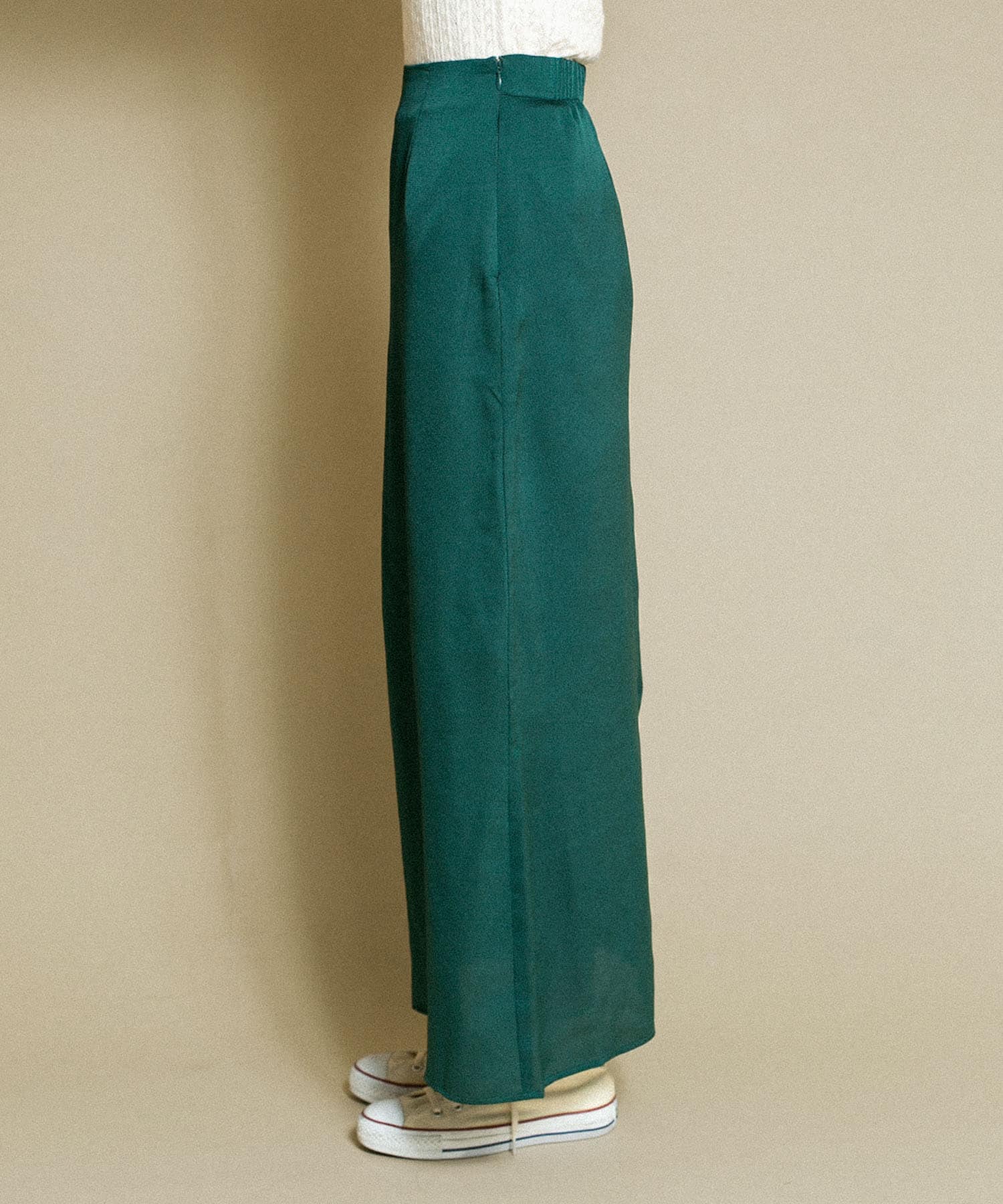 Aラインロングスカート GREEN one