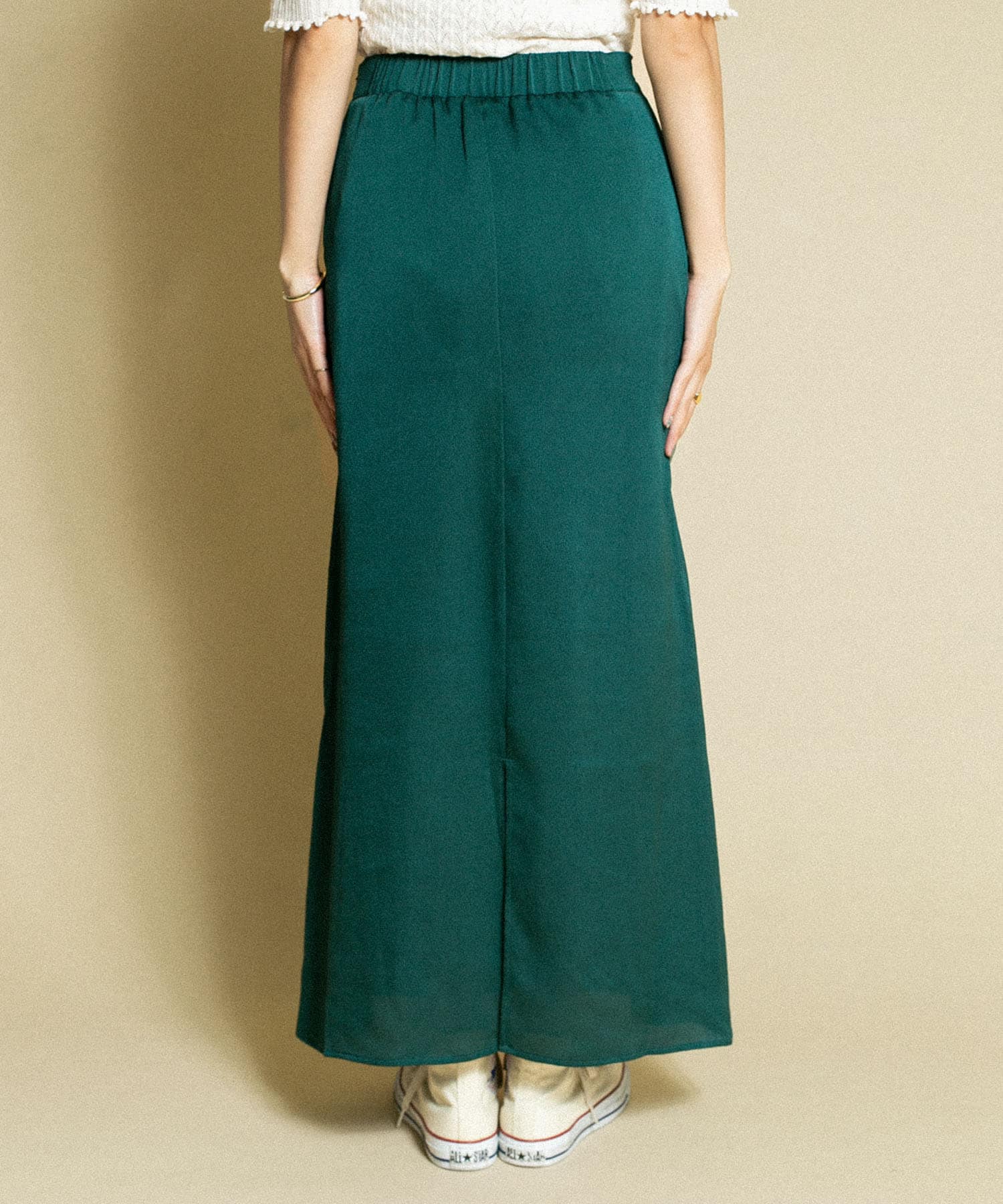 Aラインロングスカート GREEN one