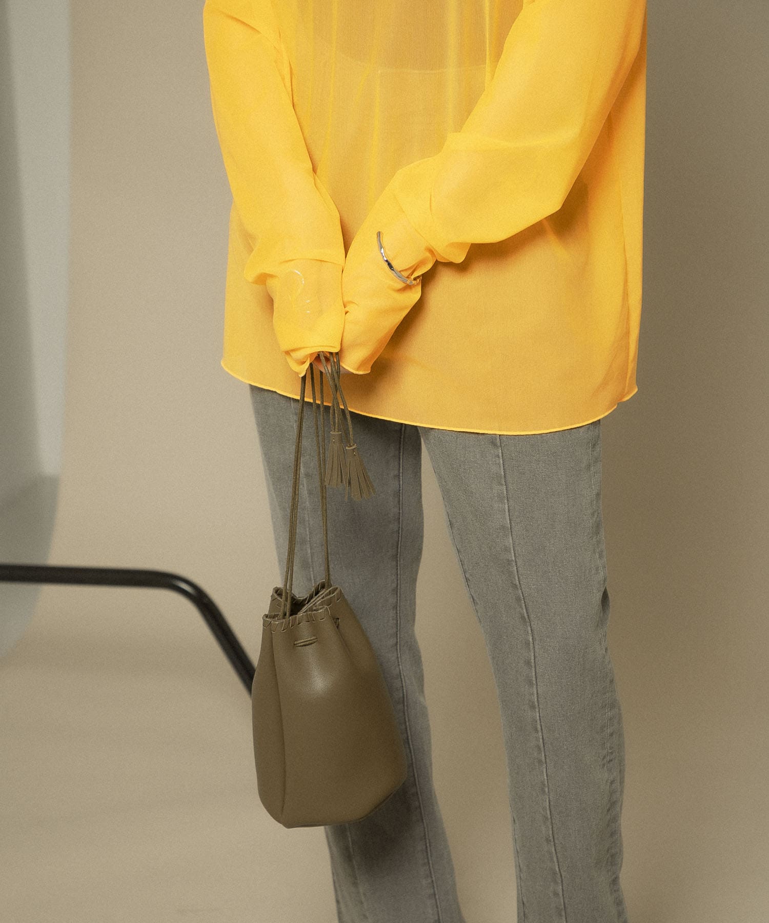カガリステッチ巾着BAG KHAKI one
