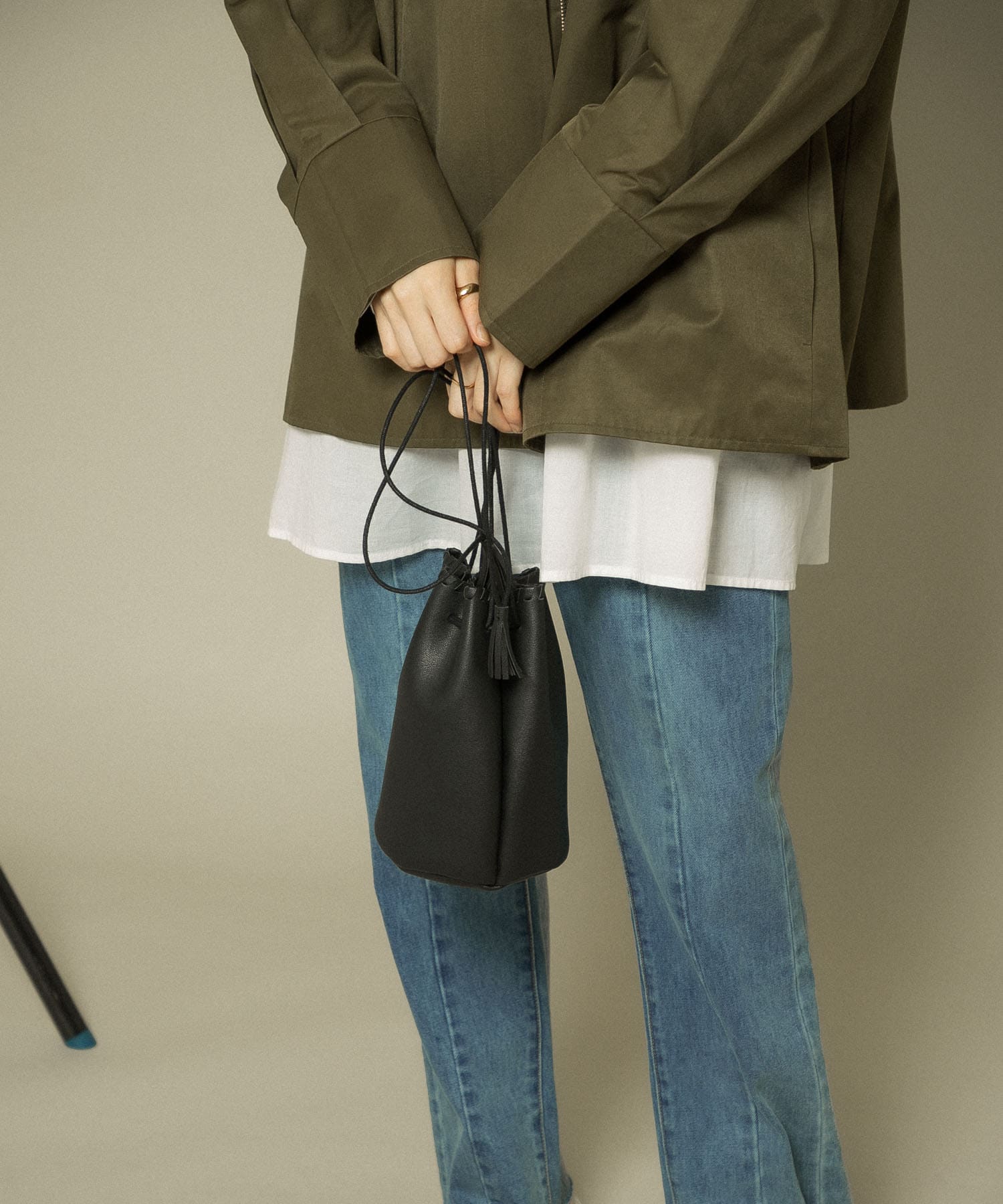 カガリステッチ巾着BAG BLACK one
