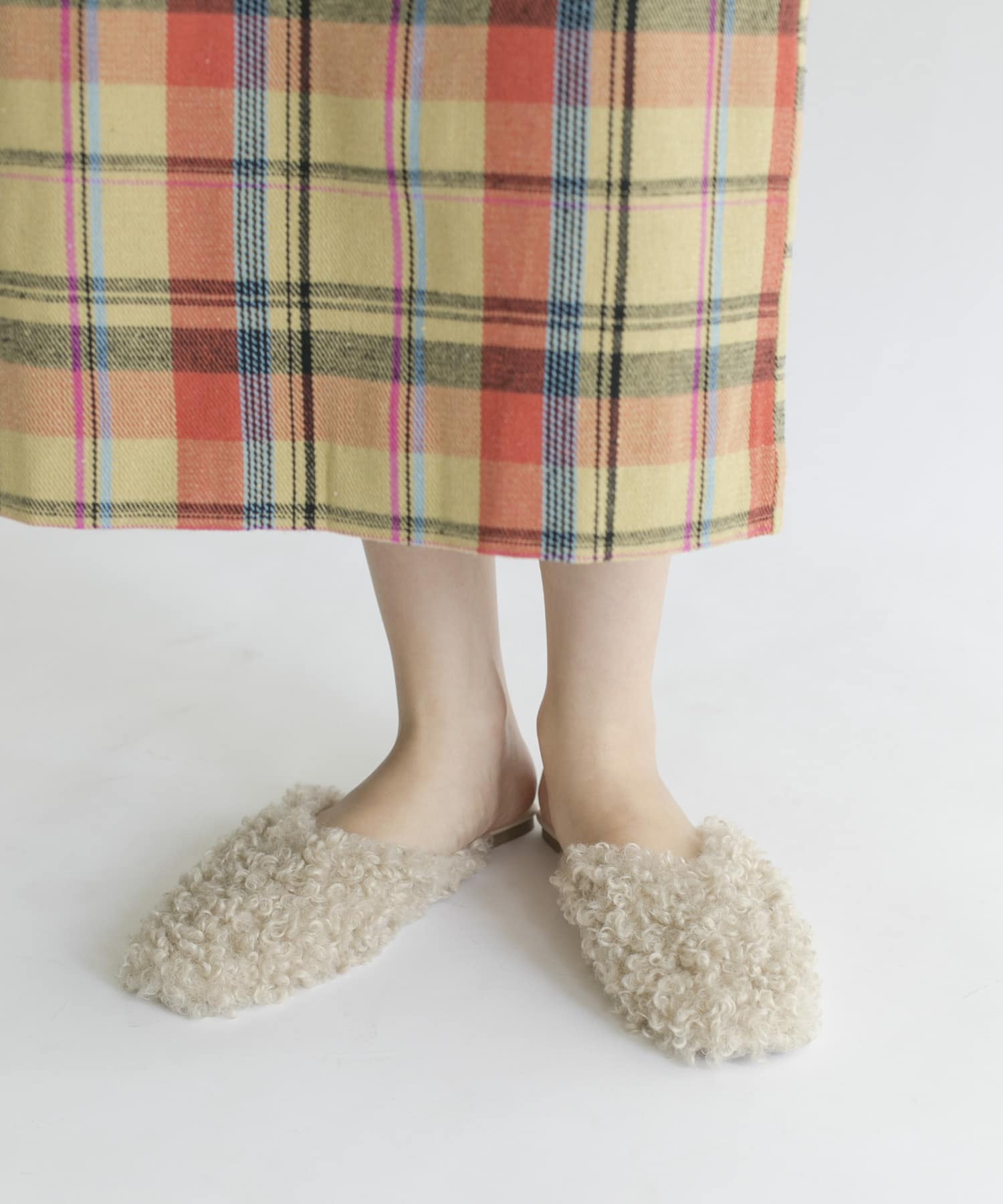 フェイクファーサンダル BEIGE 36