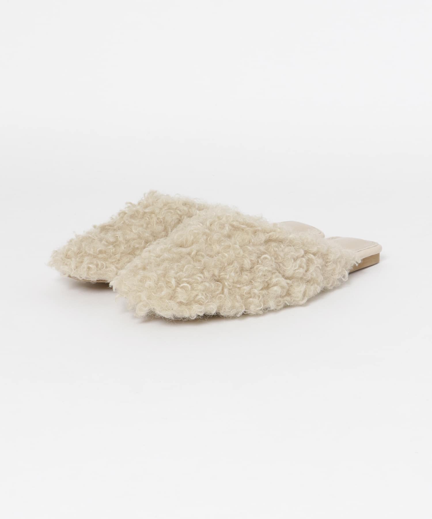 フェイクファーサンダル BEIGE 36