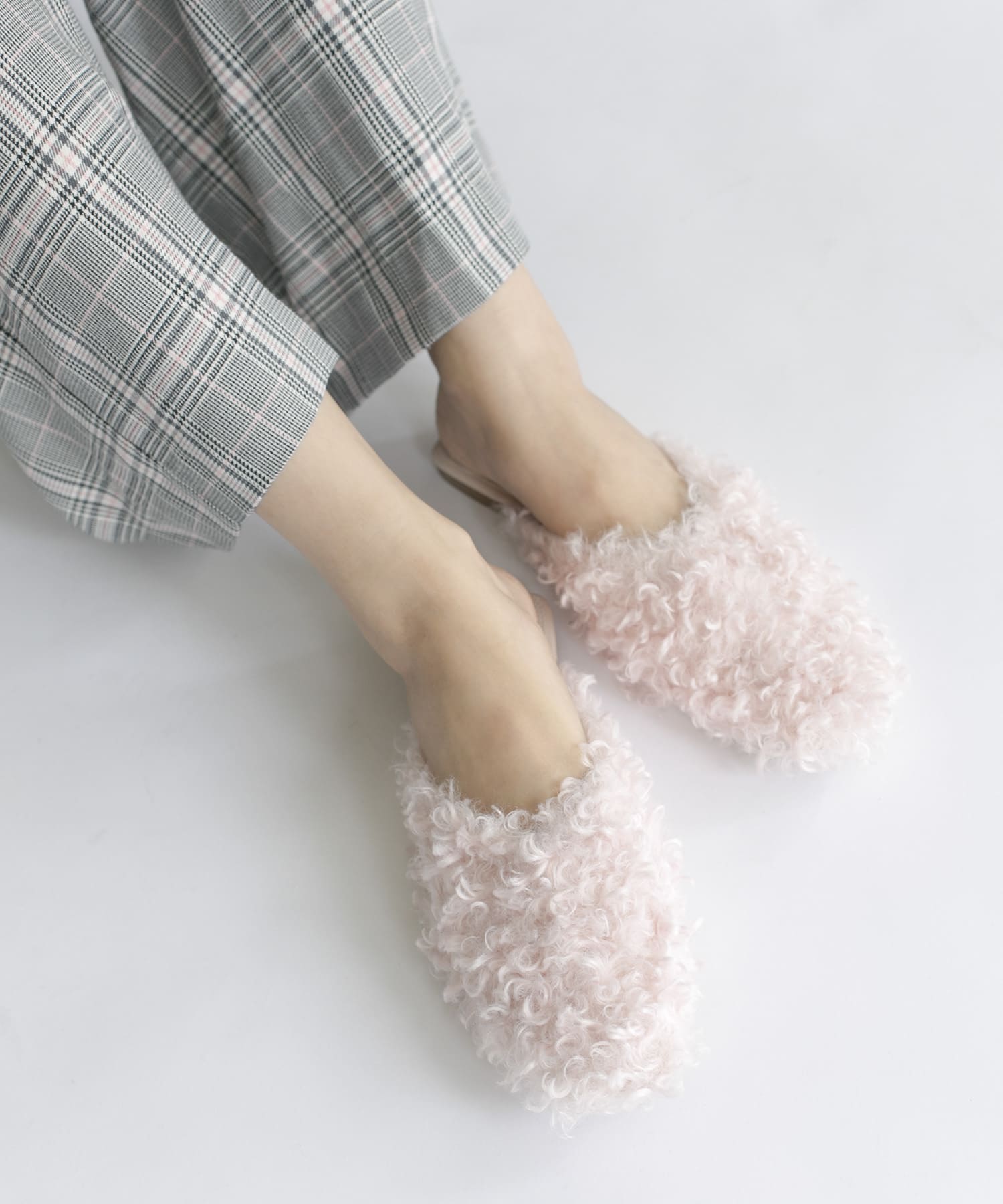 フェイクファーサンダル PINK 36