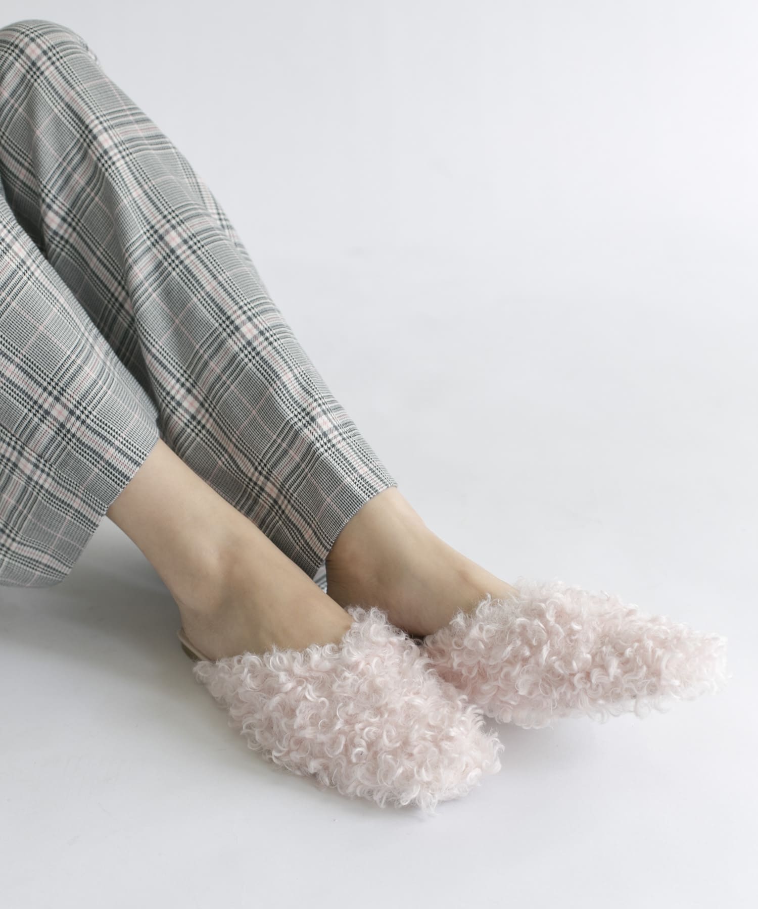 フェイクファーサンダル PINK 36