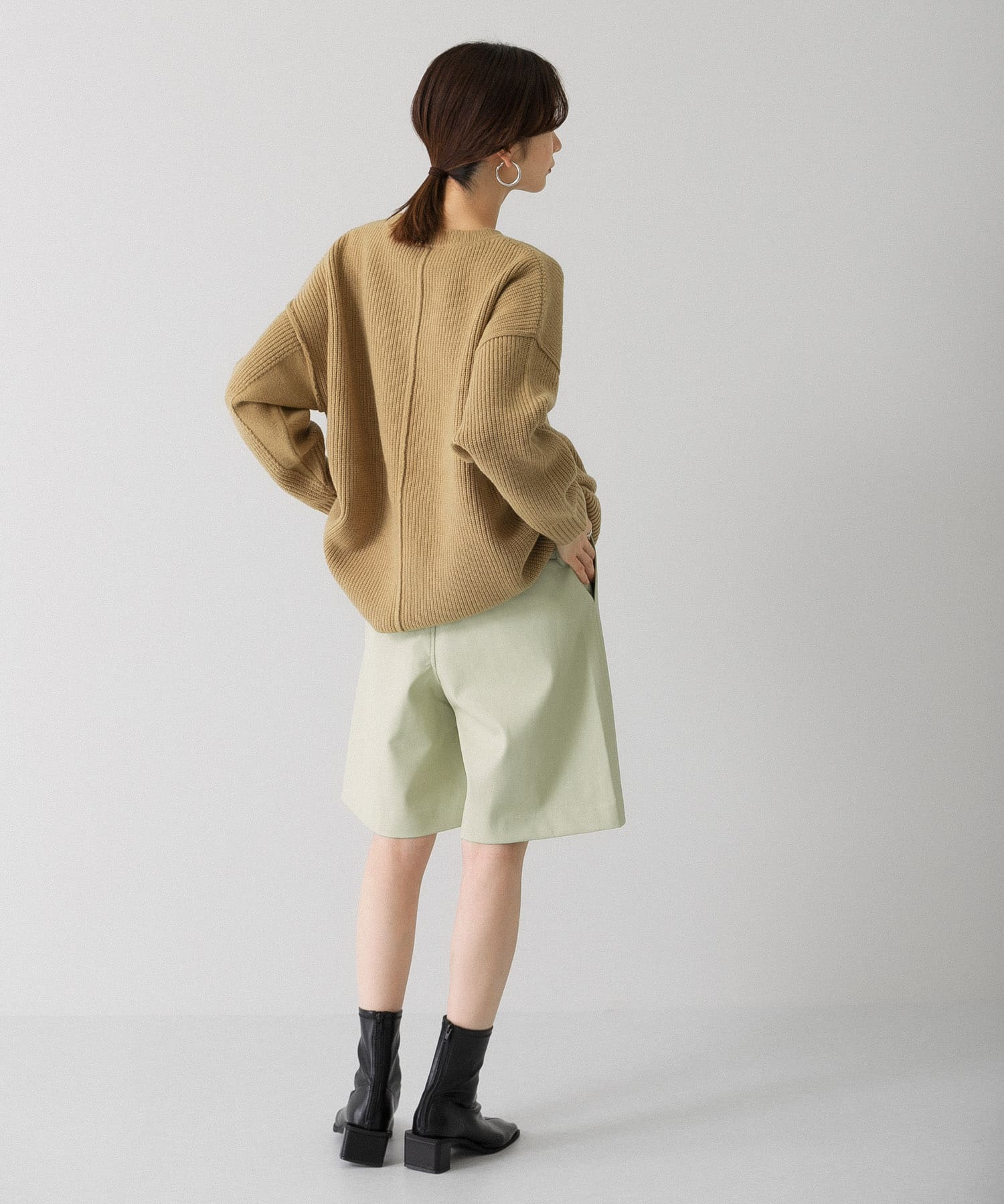 フェイクレザーショートパンツ PISTACHIO one