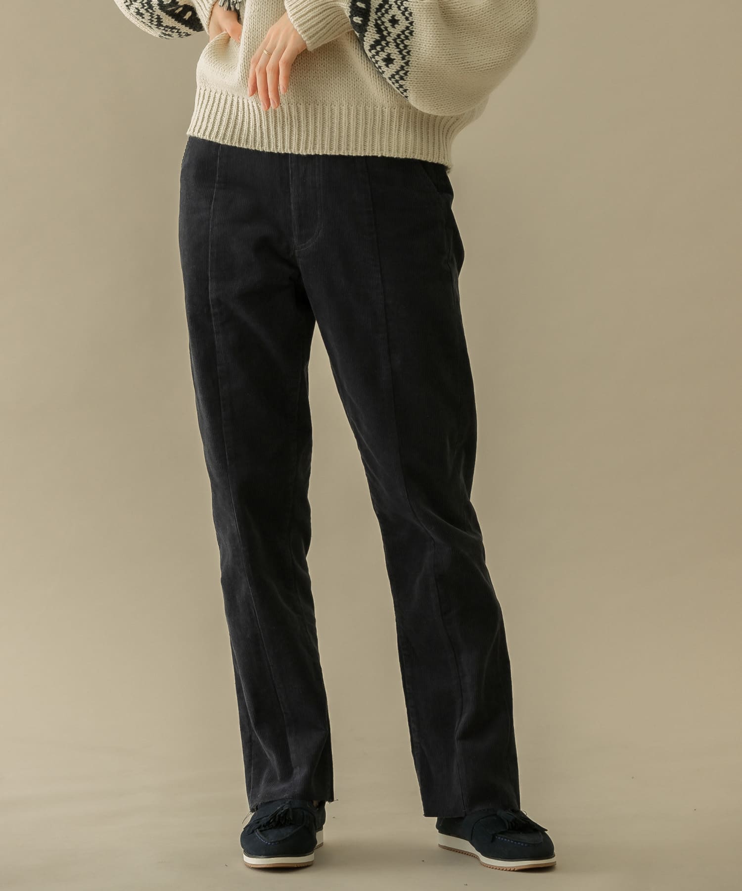 BACKスリットコーデュロイパンツ