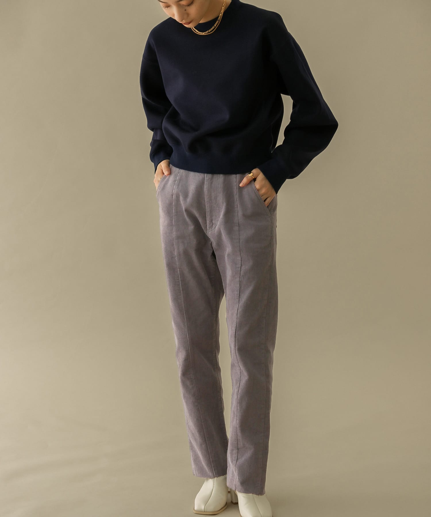 BACKスリットコーデュロイパンツ PURPLE 36