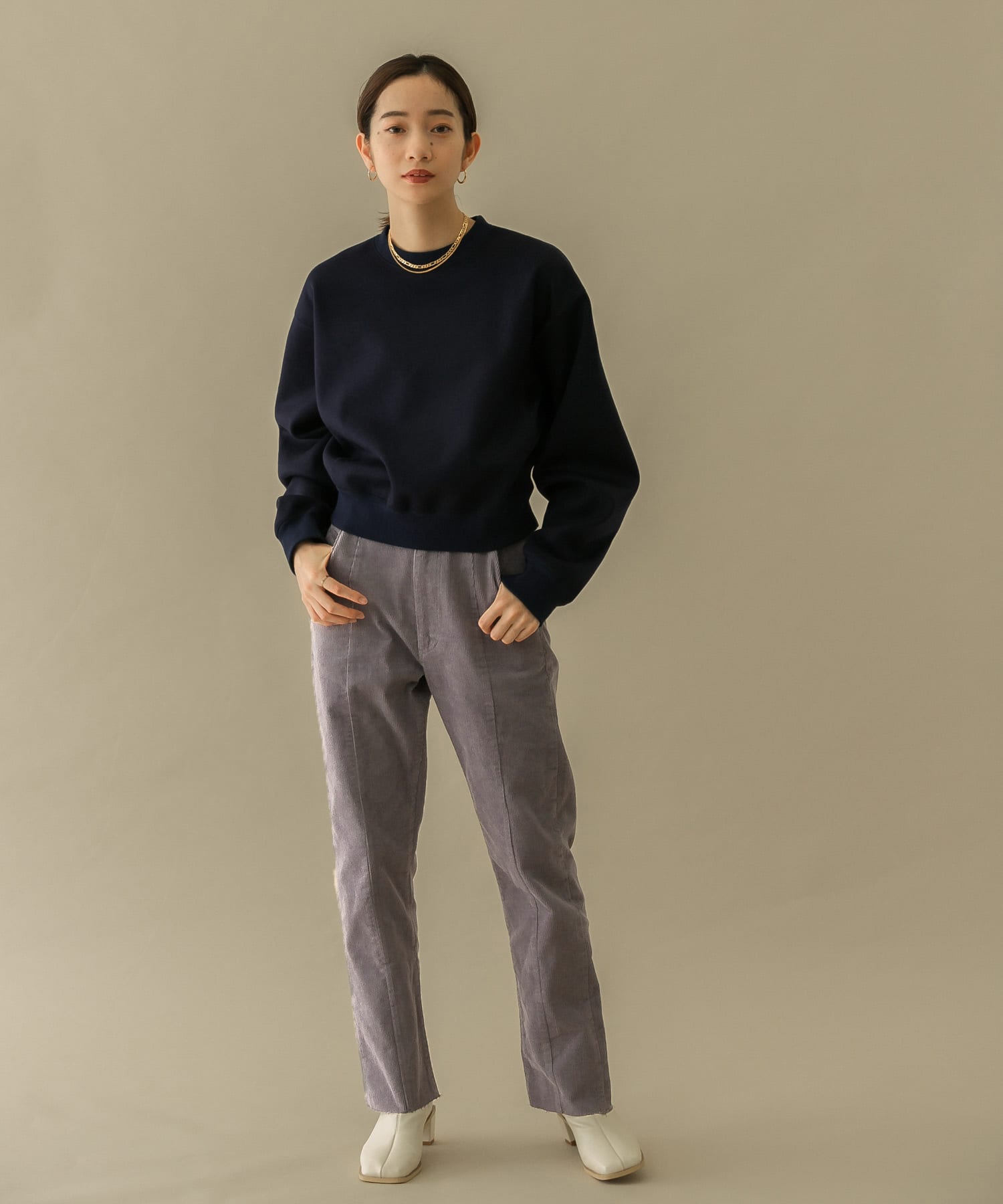 BACKスリットコーデュロイパンツ PURPLE 36