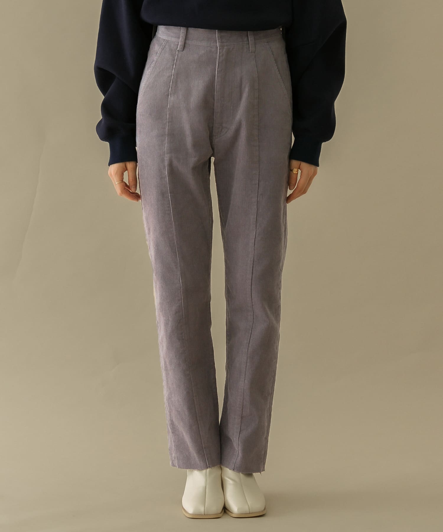 BACKスリットコーデュロイパンツ PURPLE 36