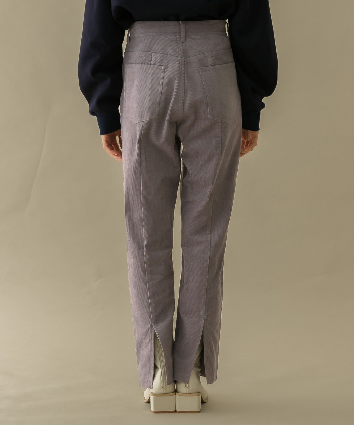 BACKスリットコーデュロイパンツ PURPLE 36