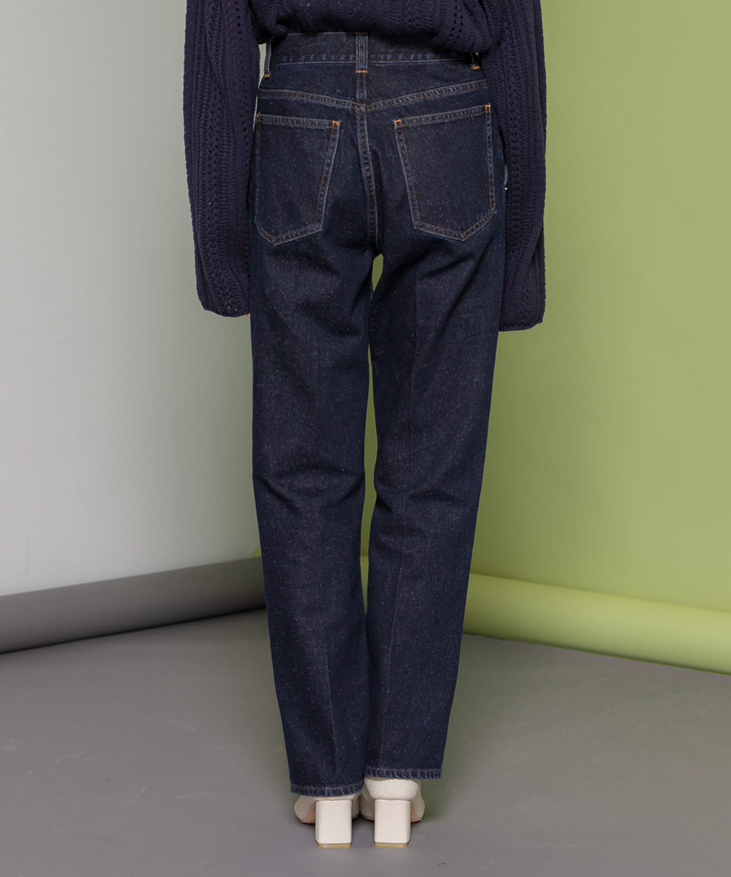 センタープレスストレートデニム NAVY 38