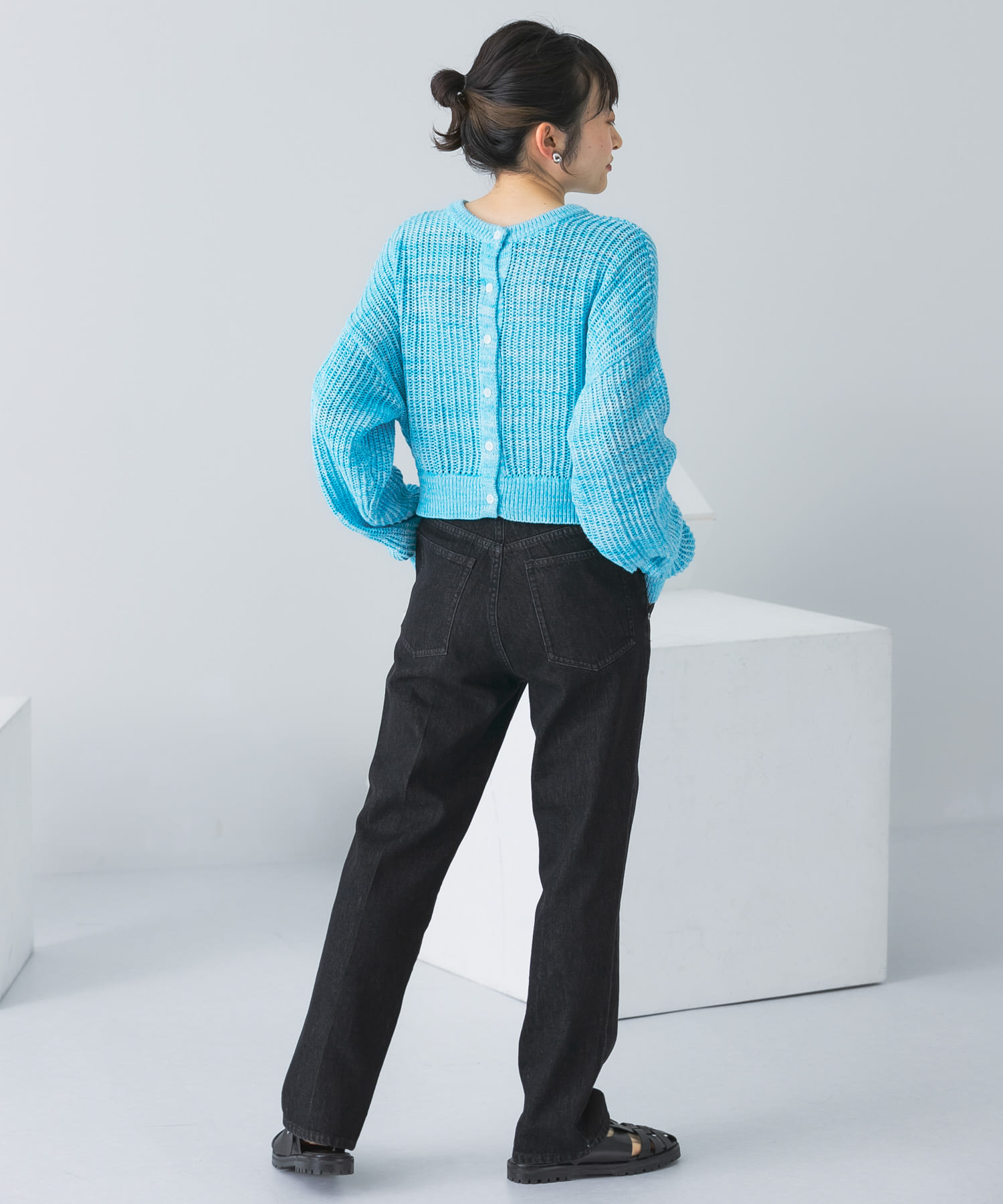 センタープレスストレートデニム BLACK 36