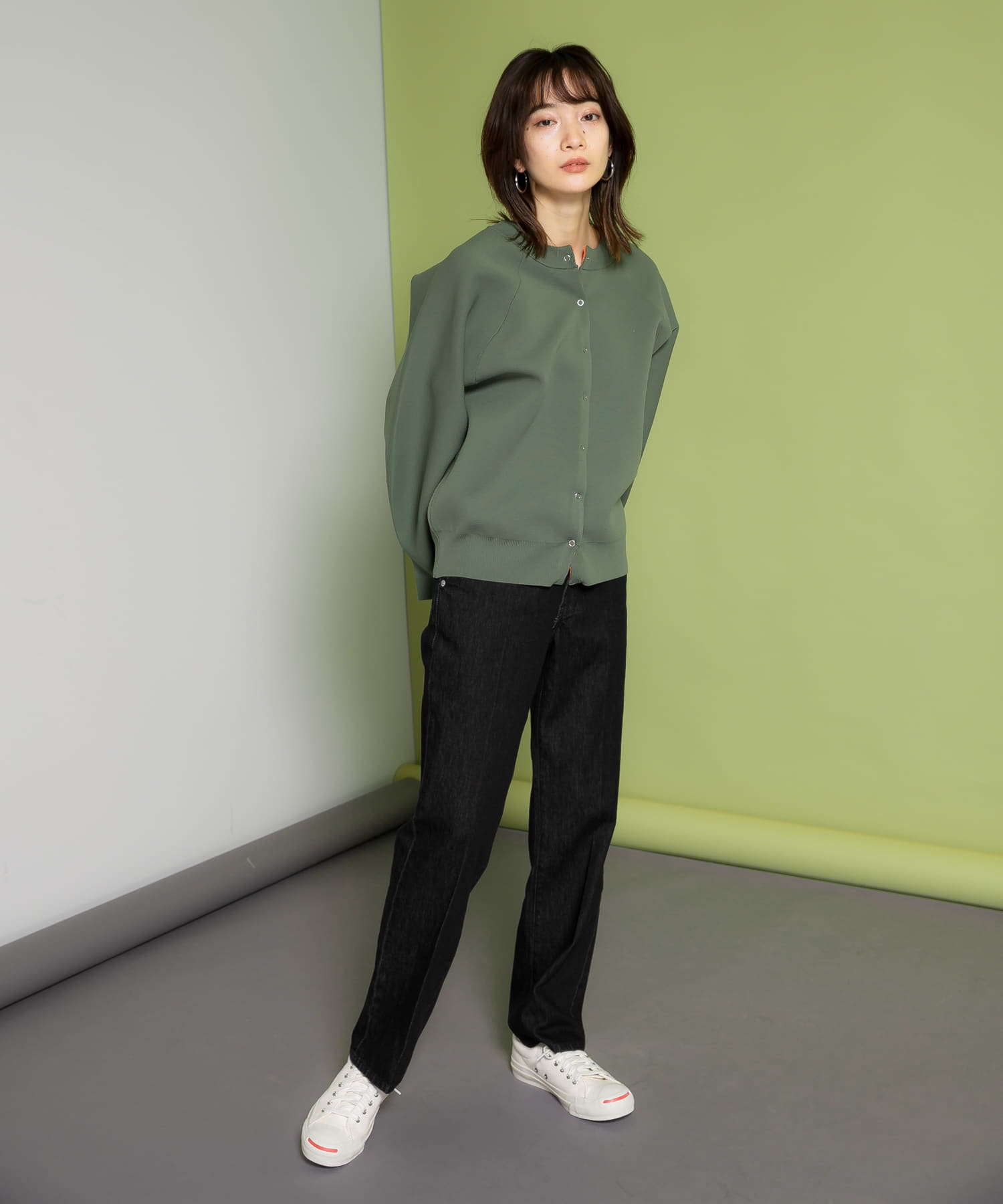 センタープレスストレートデニム BLACK 38