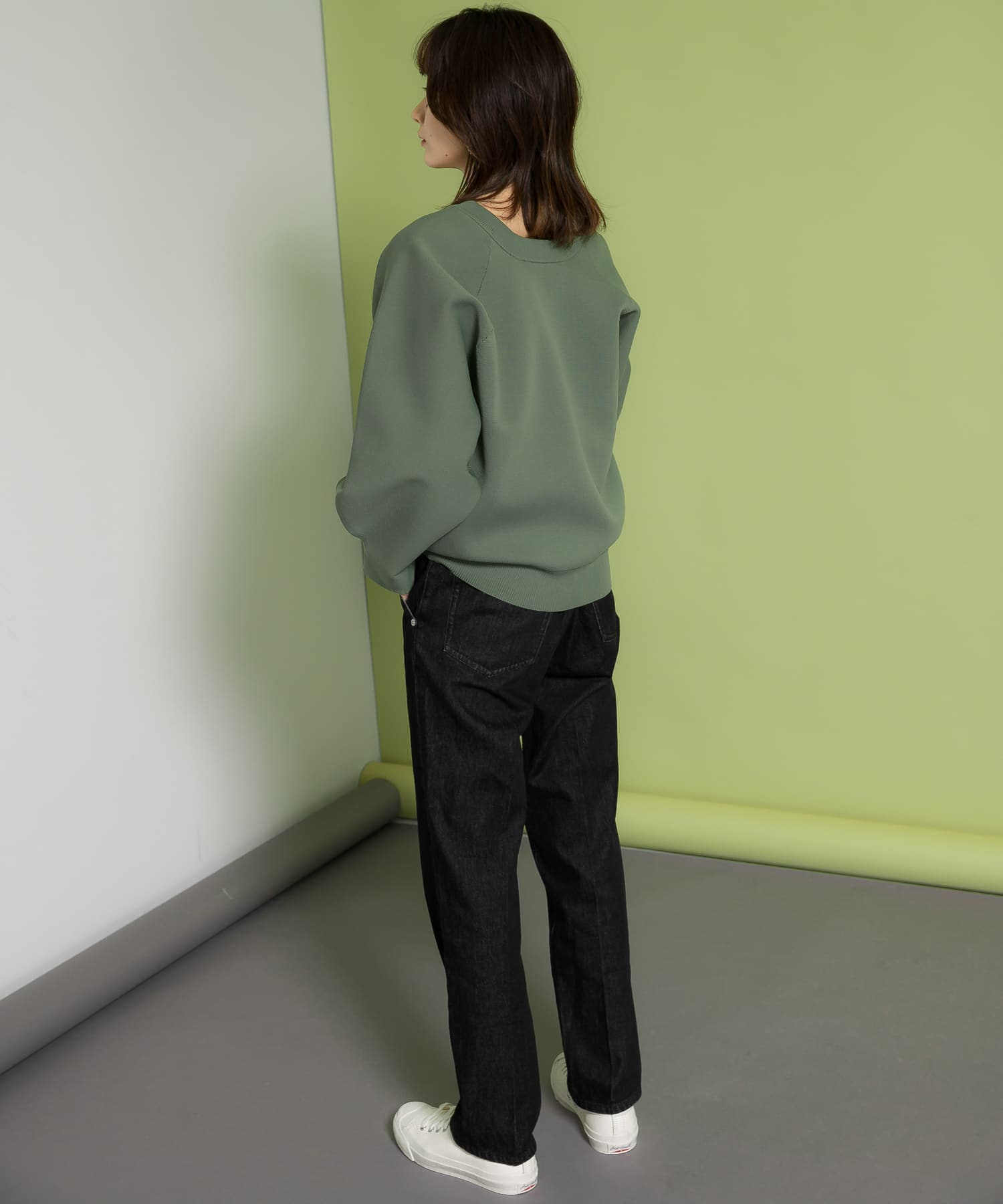 センタープレスストレートデニム BLACK 38