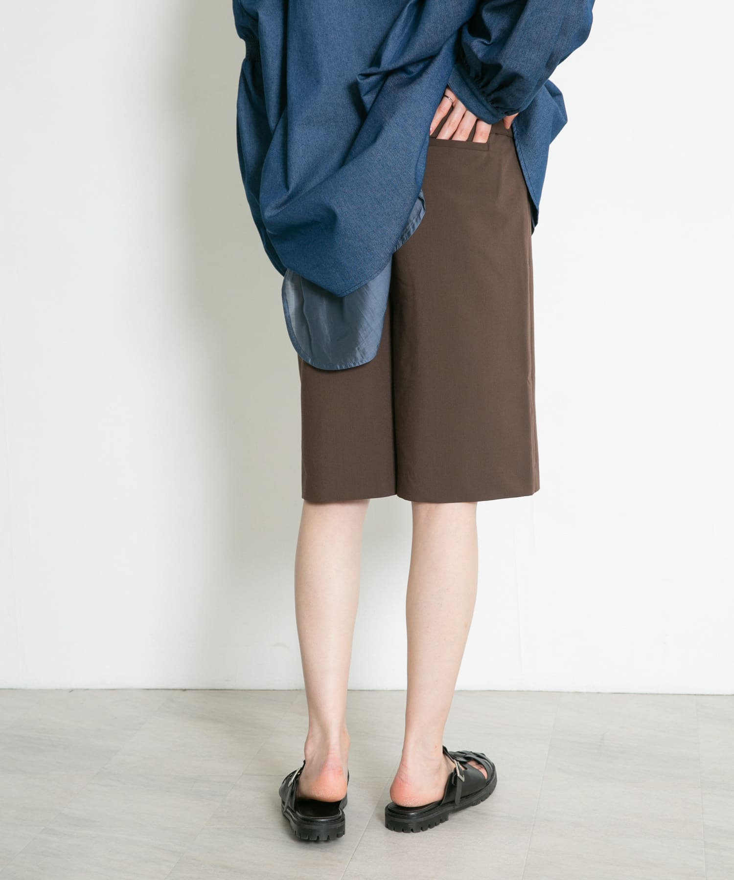 サイドベルトハーフパンツ D.BROWN one