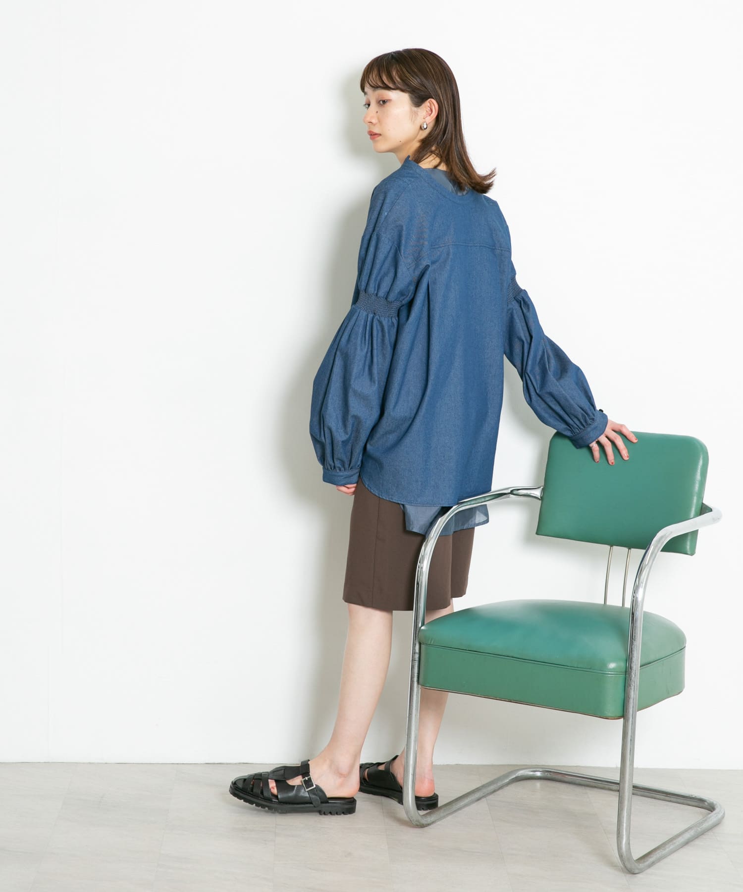サイドベルトハーフパンツ D.BROWN one