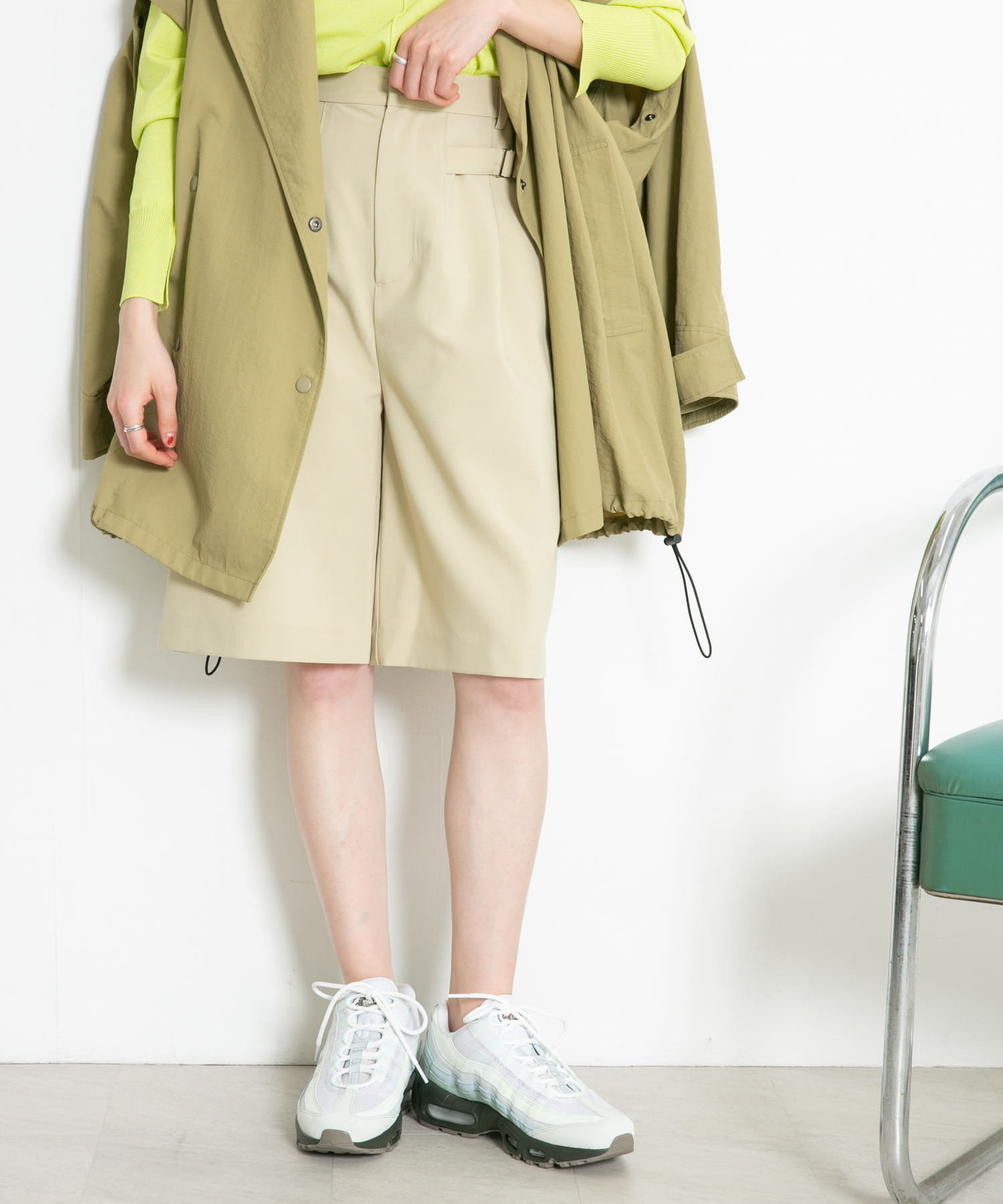 サイドベルトハーフパンツ BEIGE one