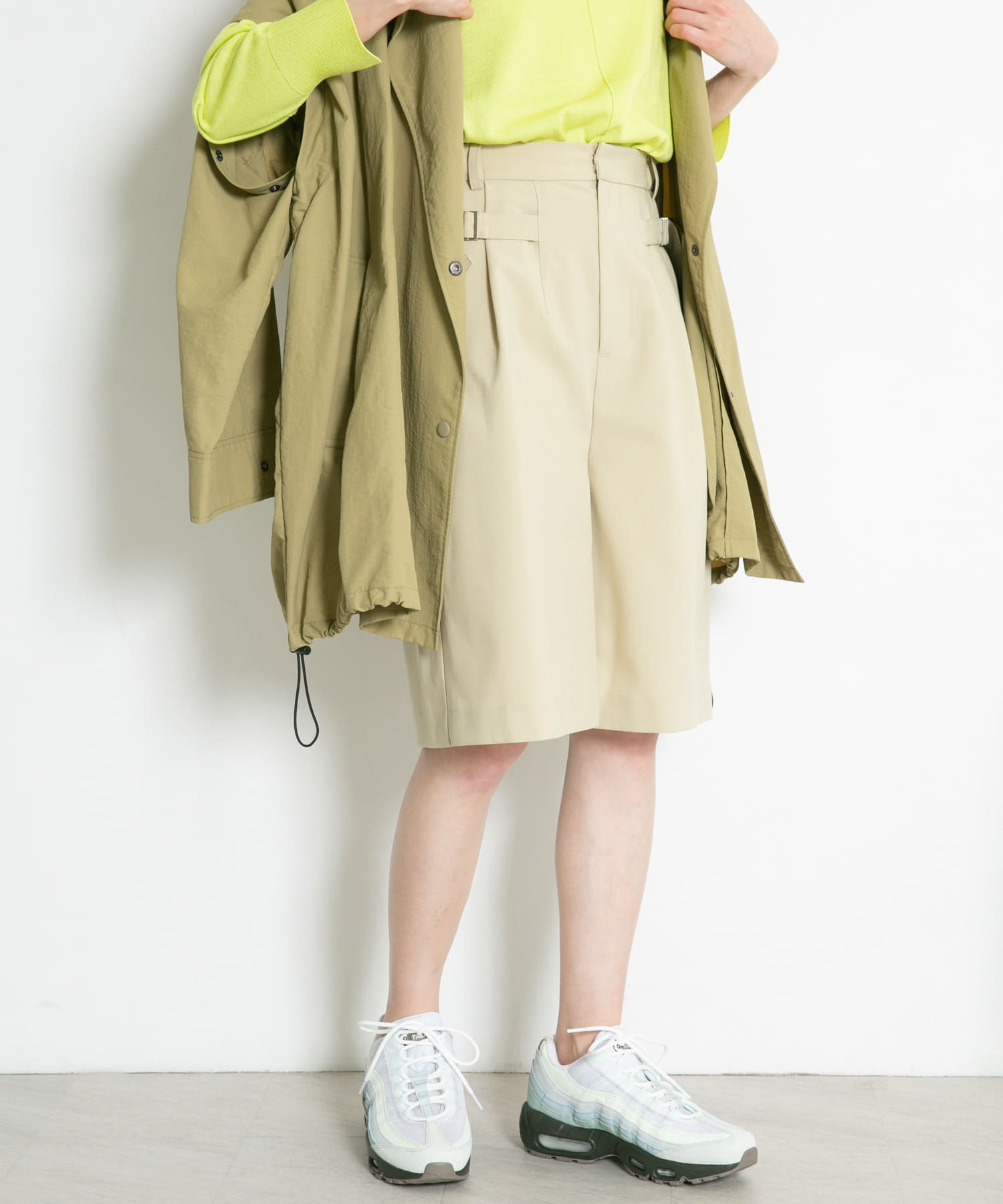 サイドベルトハーフパンツ BEIGE one