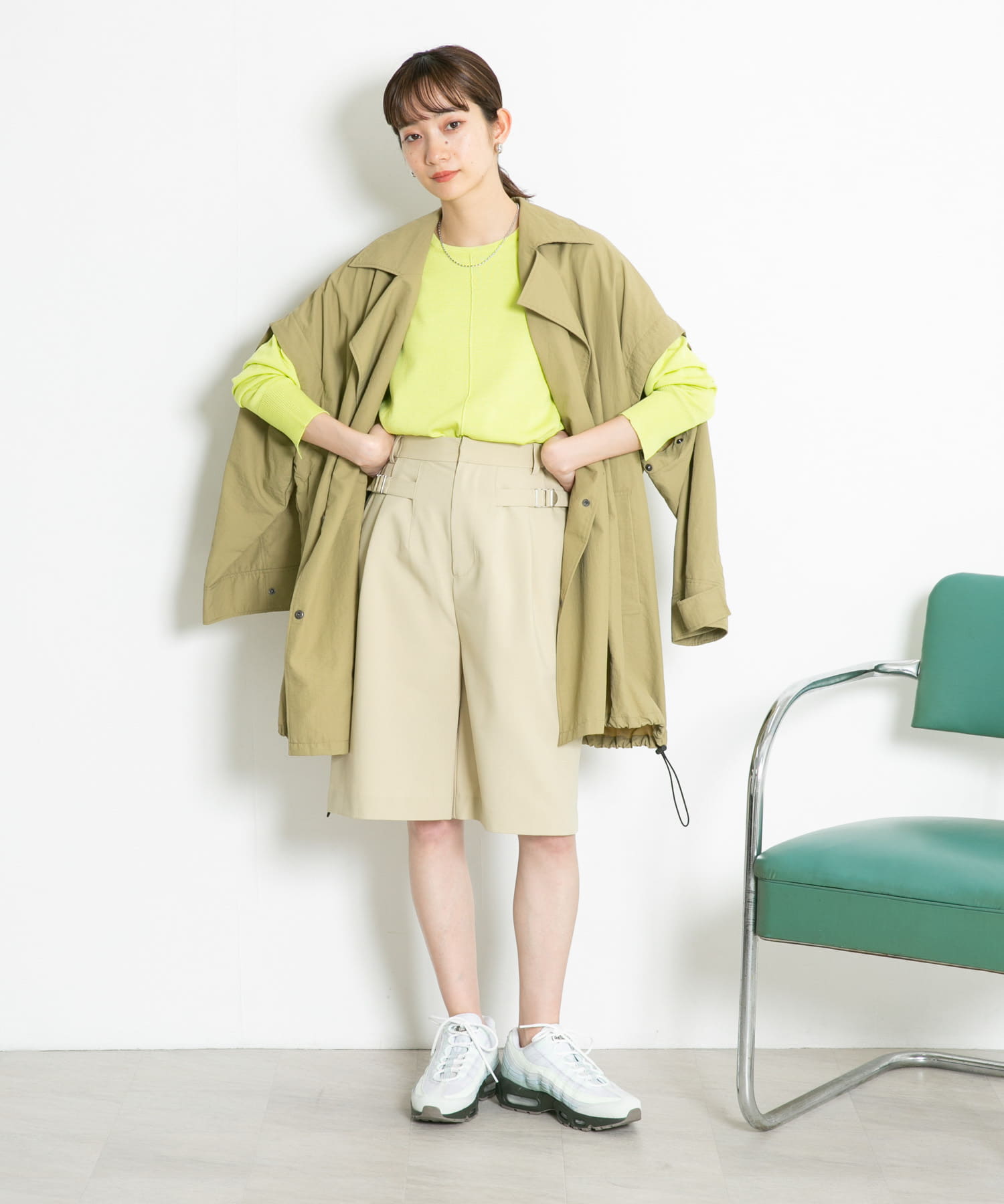 サイドベルトハーフパンツ BEIGE one