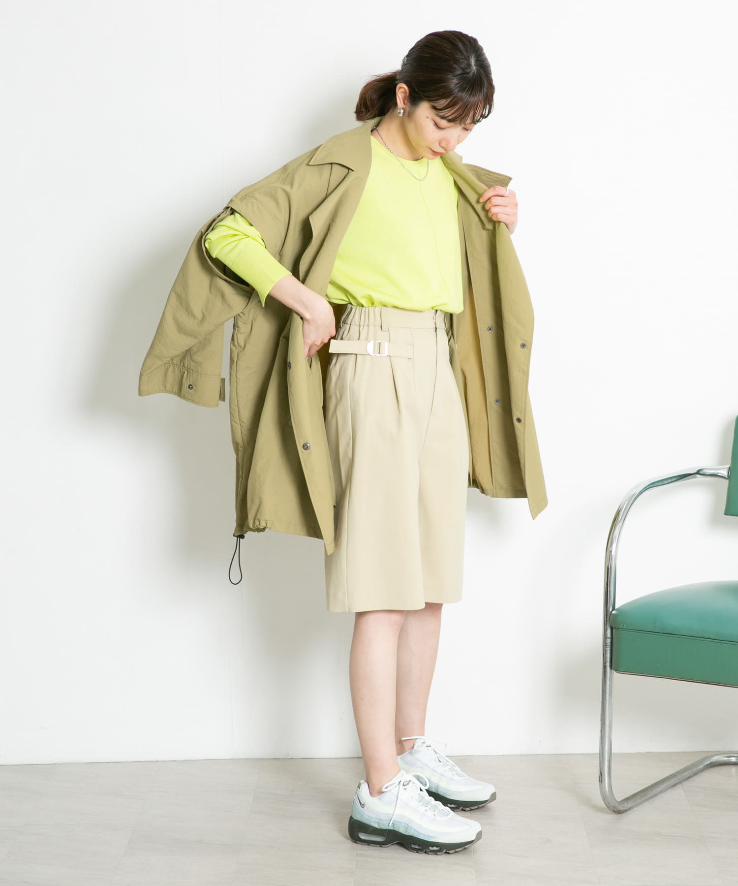 サイドベルトハーフパンツ BEIGE one