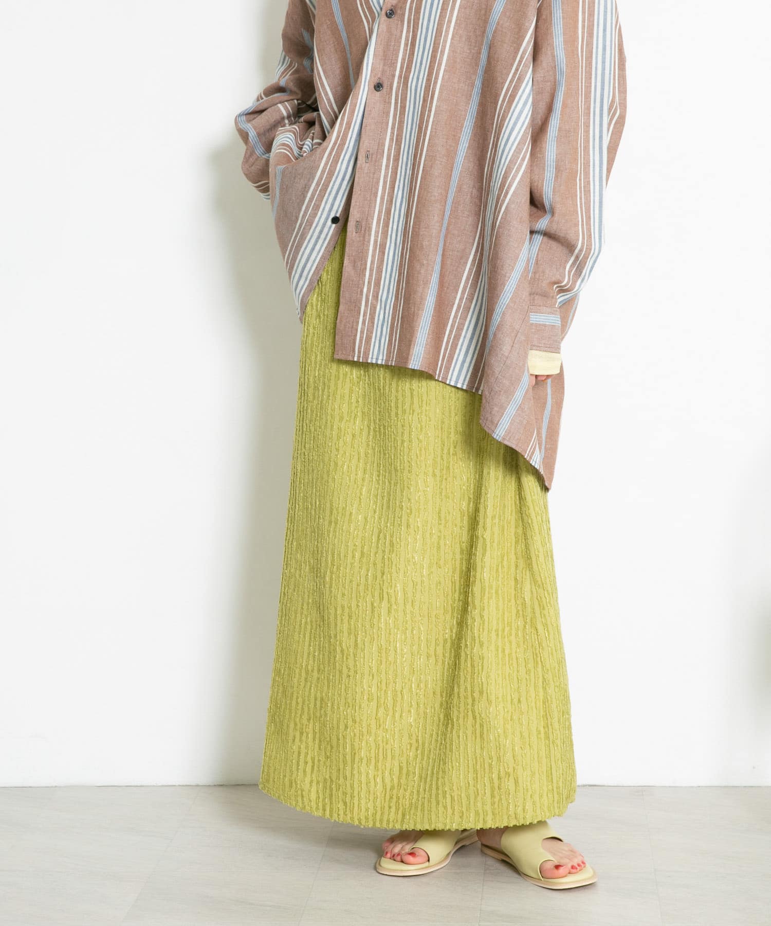 ストライプジャガードフレアスカート