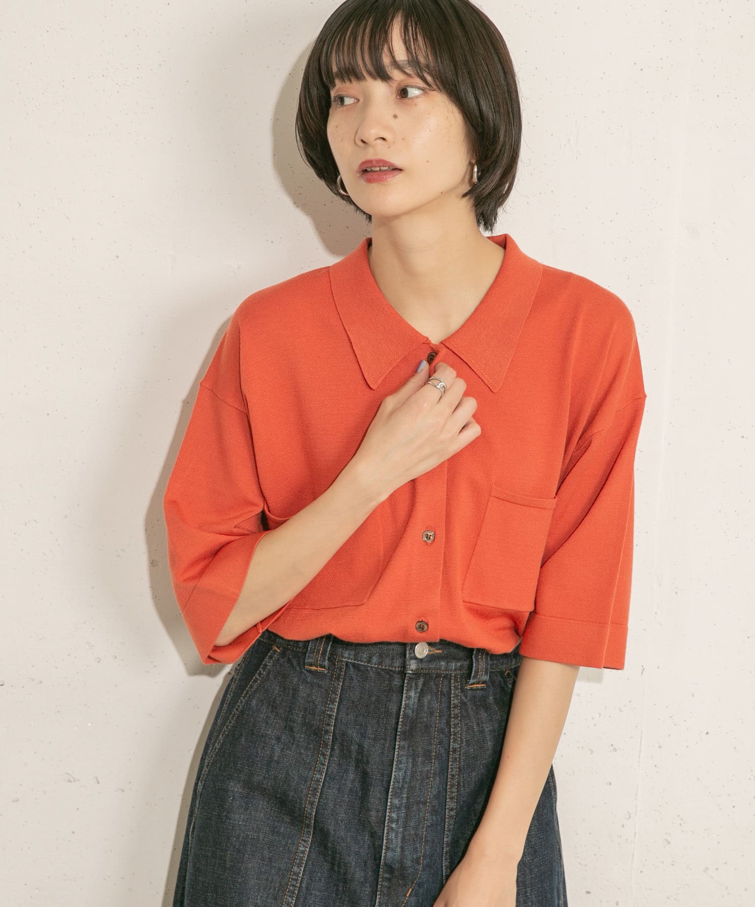 身長：159cm サイズ：one