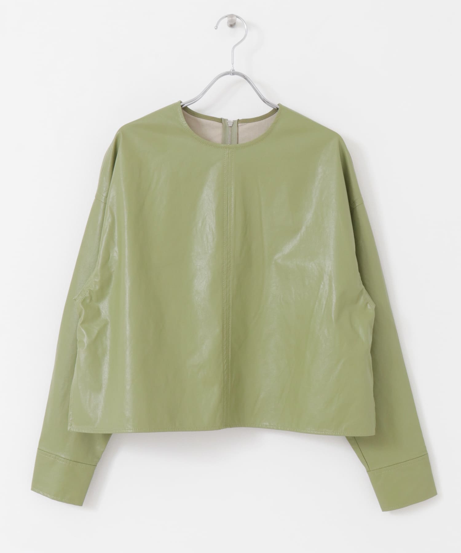 フェイクレザーブラウス OLIVE one