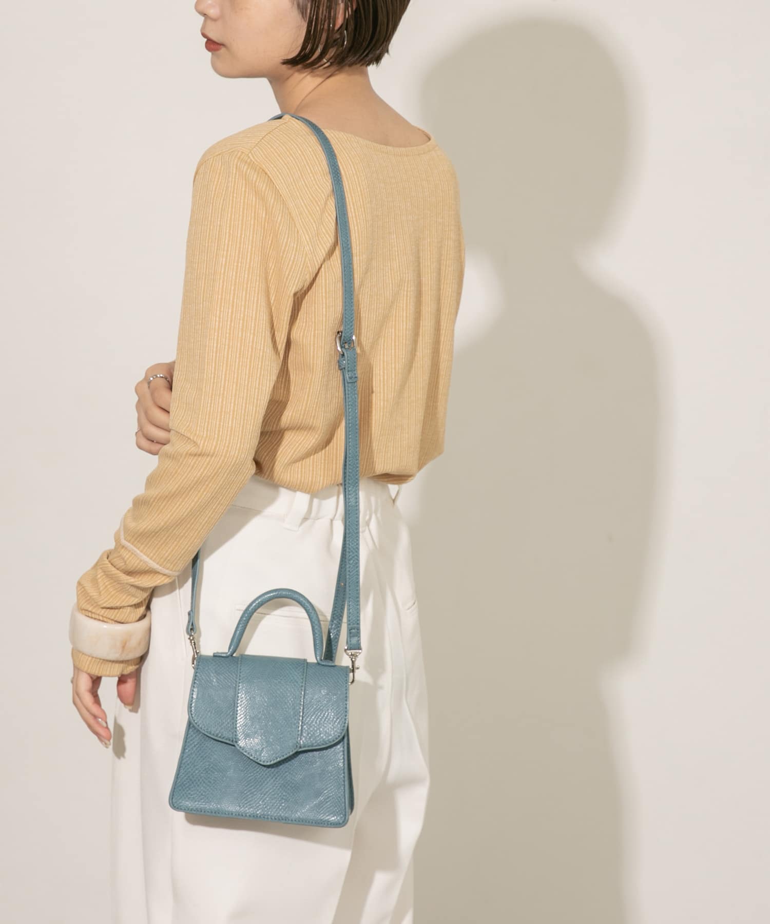 ワンハンドル2WAYミニBAG BLUE one