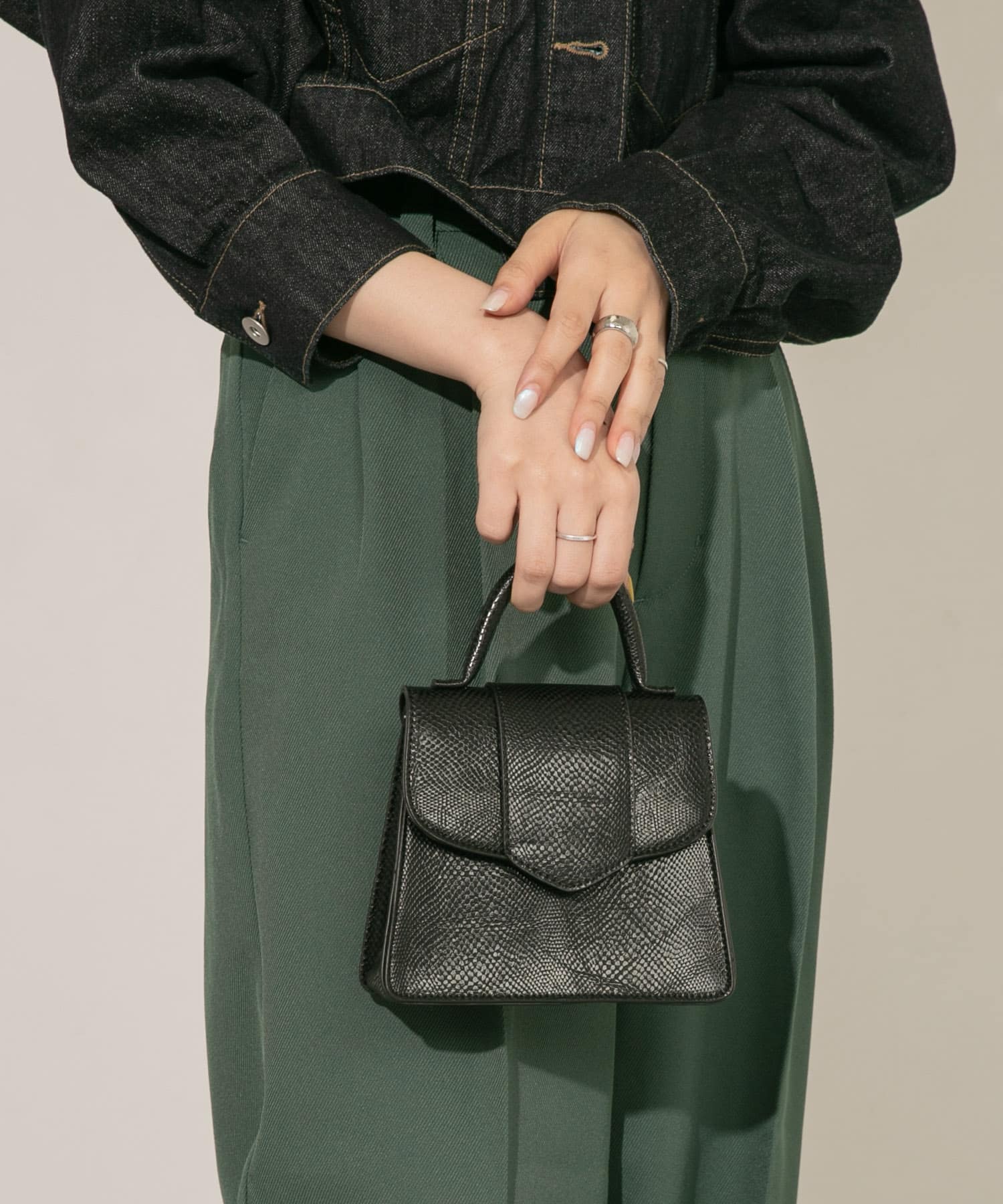ワンハンドル2WAYミニBAG BLACK one