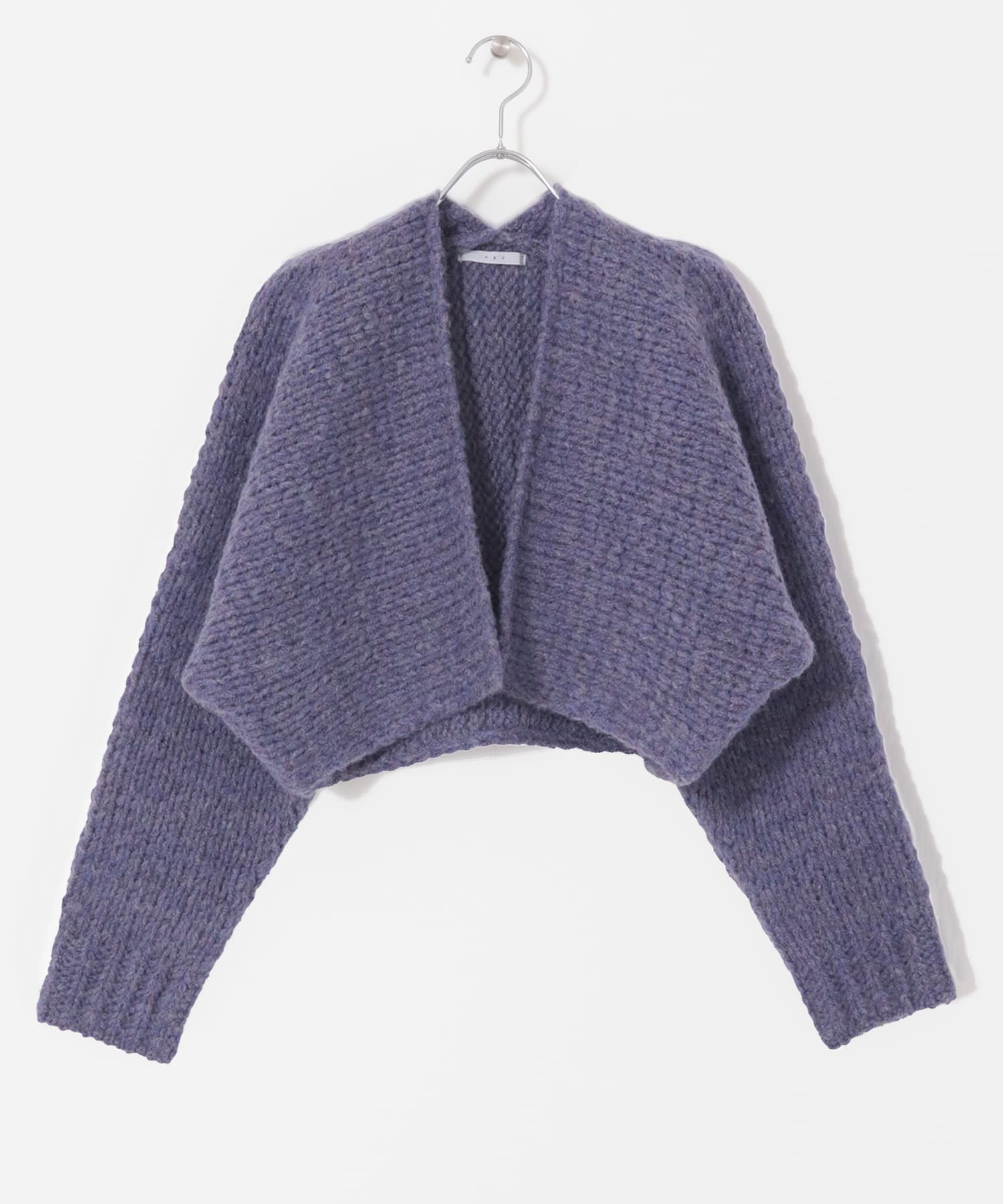 ローゲージショートニットカーディガン PURPLE MIX one