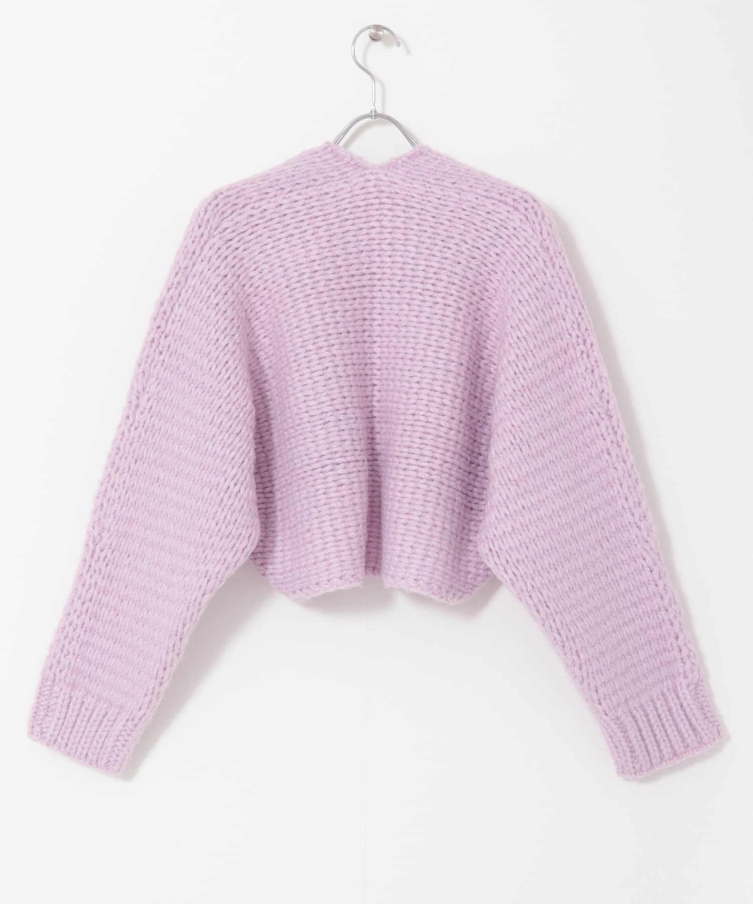 ローゲージショートニットカーディガン PINK MIX one