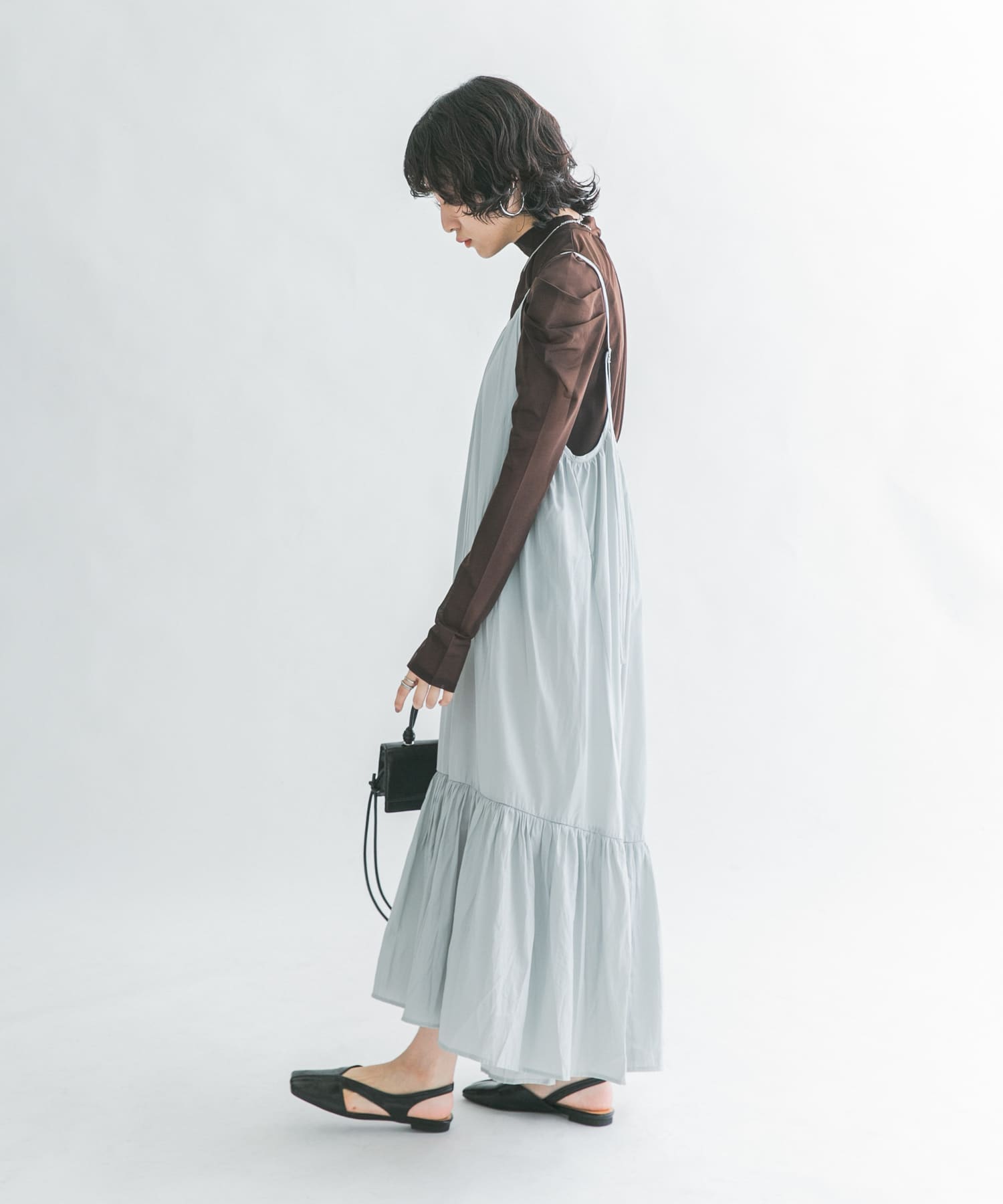 ティアードキャミワンピース STEEL GRAY one