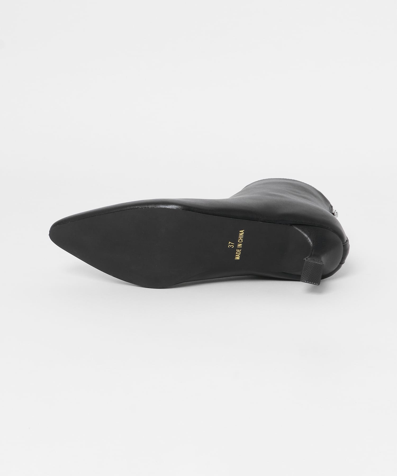 ポインテッドトゥストレッチブーティー BLACK 36