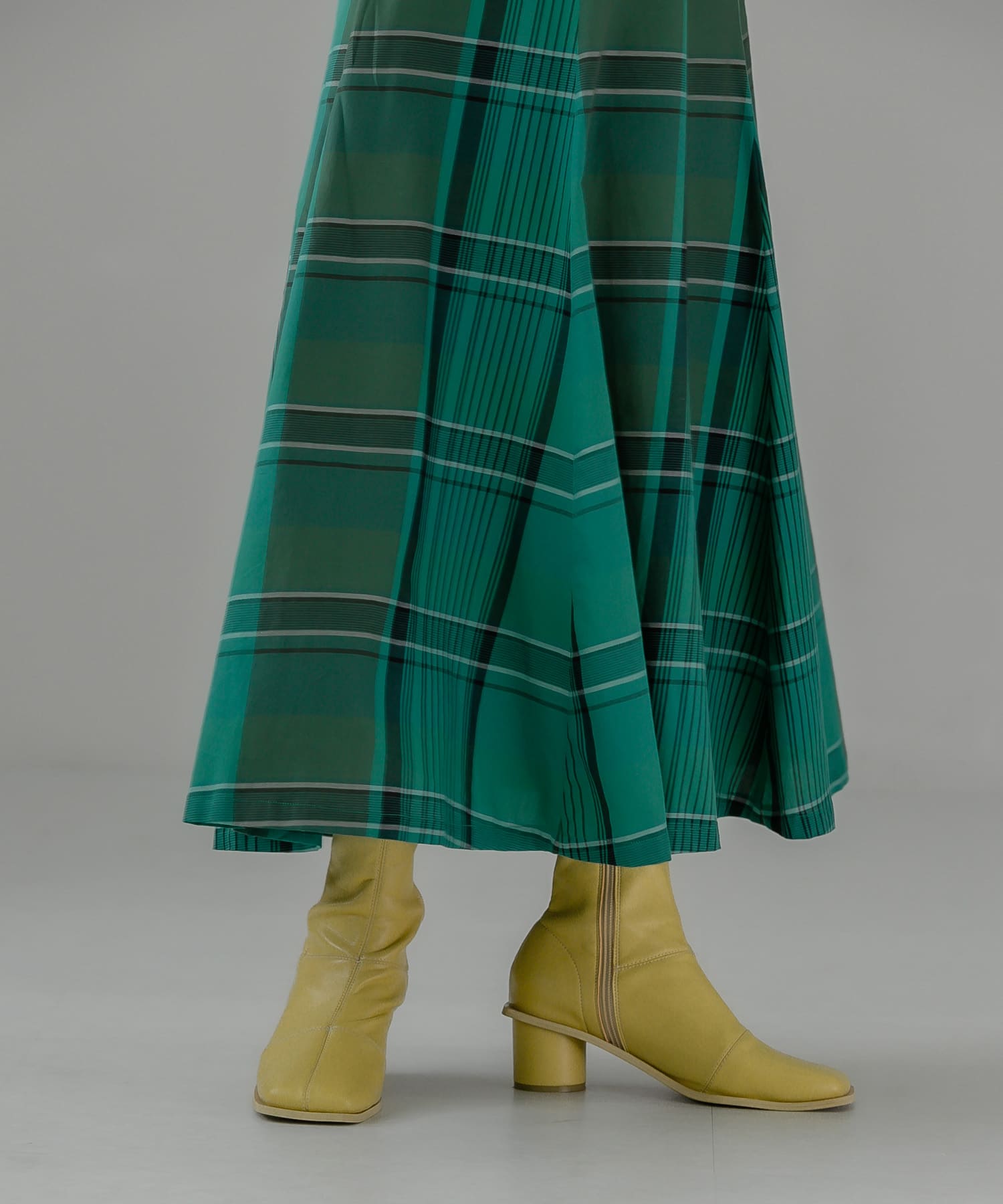 パッチワークストレッチブーツ MUSTARD 36