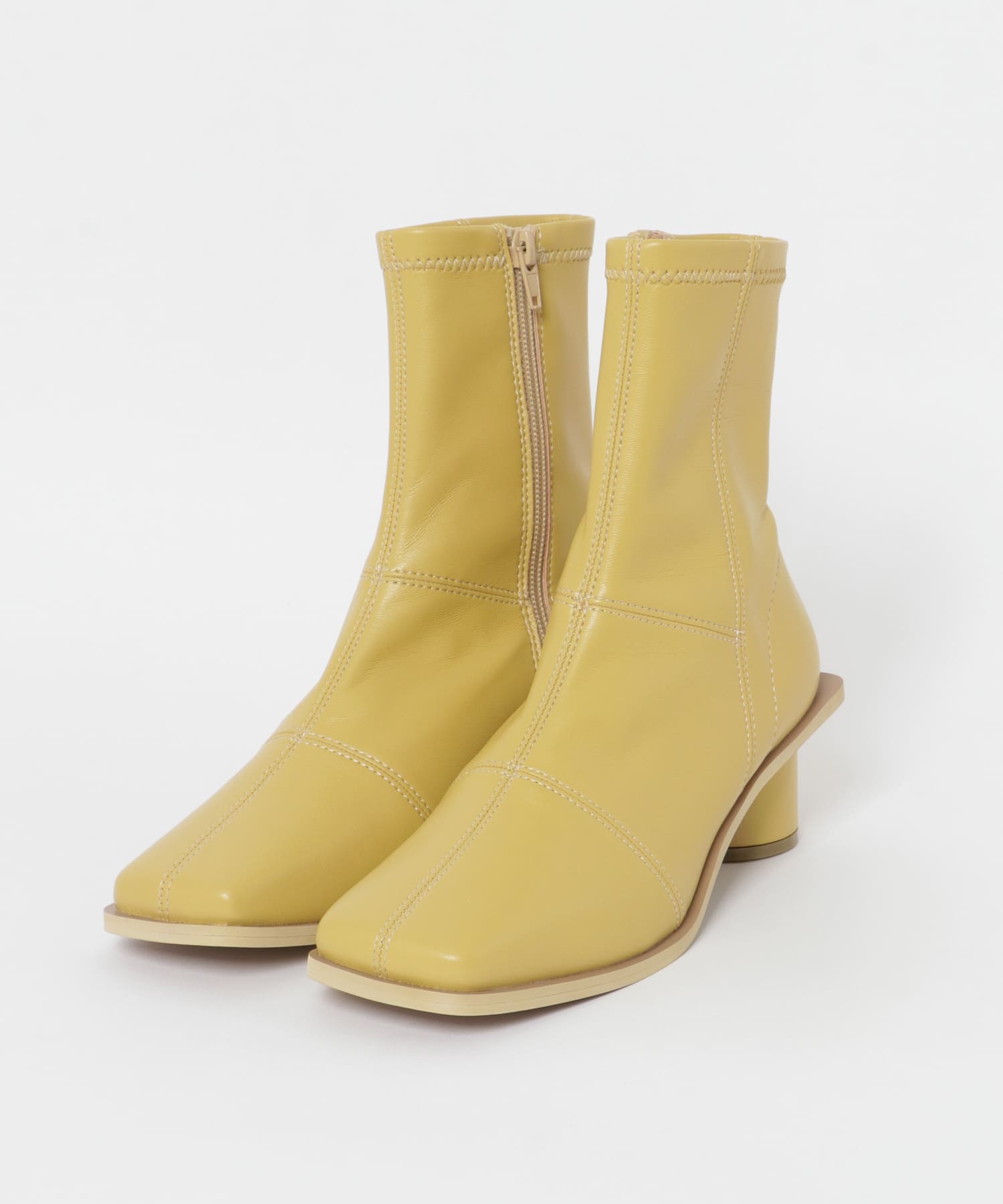 パッチワークストレッチブーツ MUSTARD 36