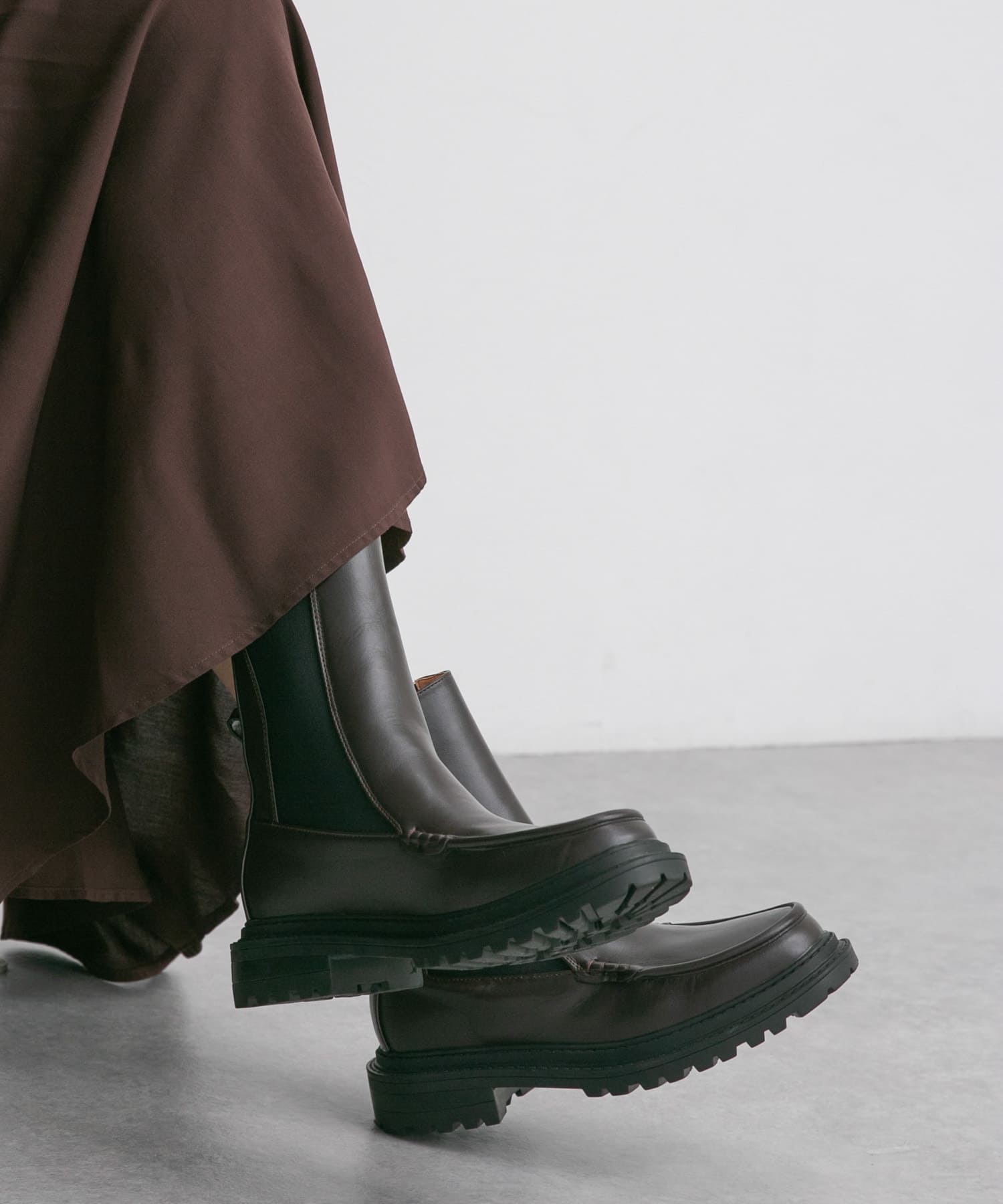 モカシントゥサイドゴアブーツ D.BROWN 36