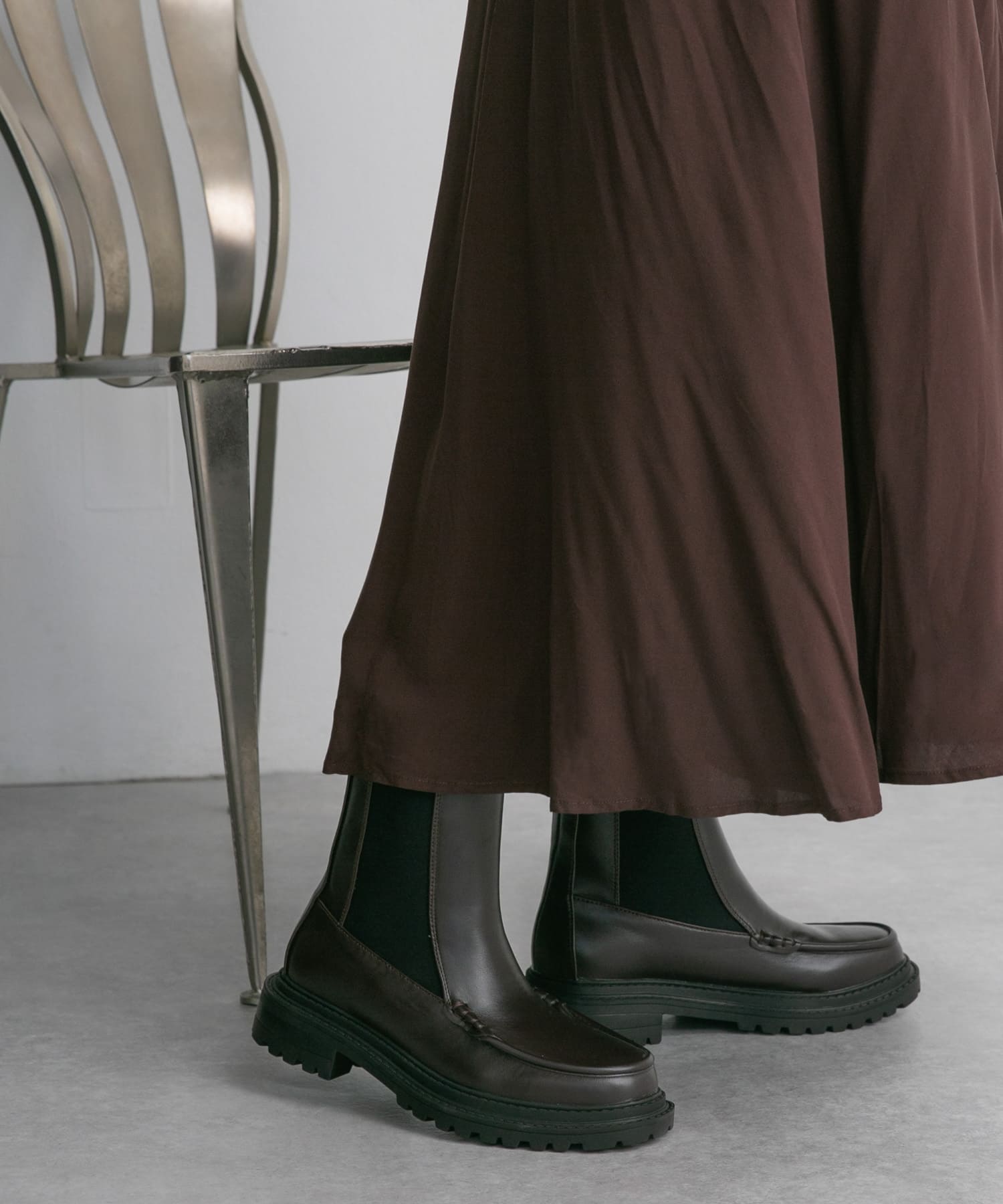 モカシントゥサイドゴアブーツ D.BROWN 36