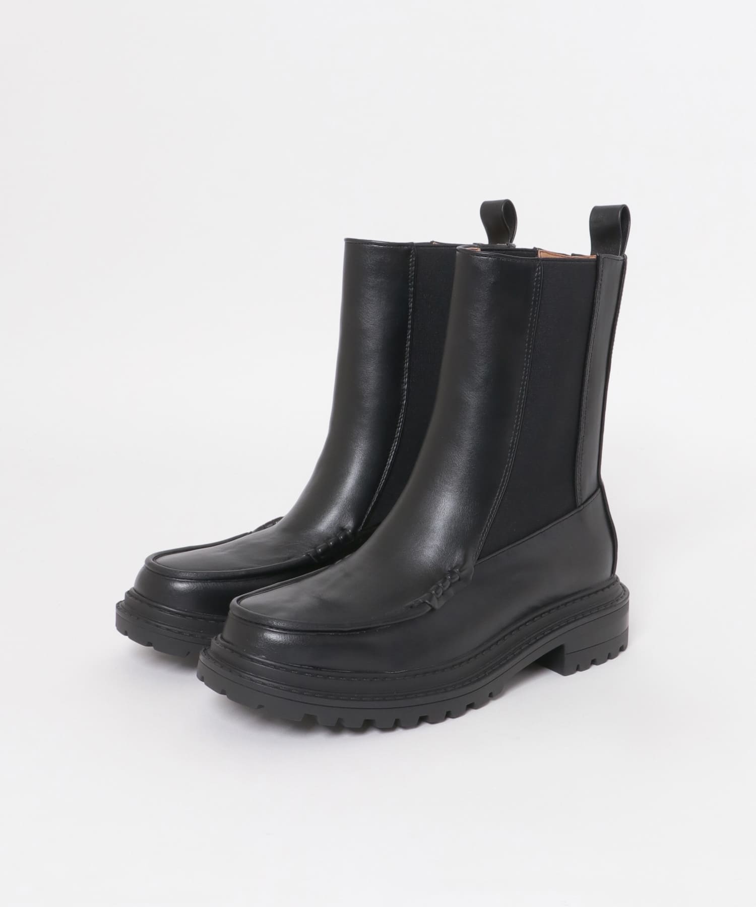 モカシントゥサイドゴアブーツ BLACK 36